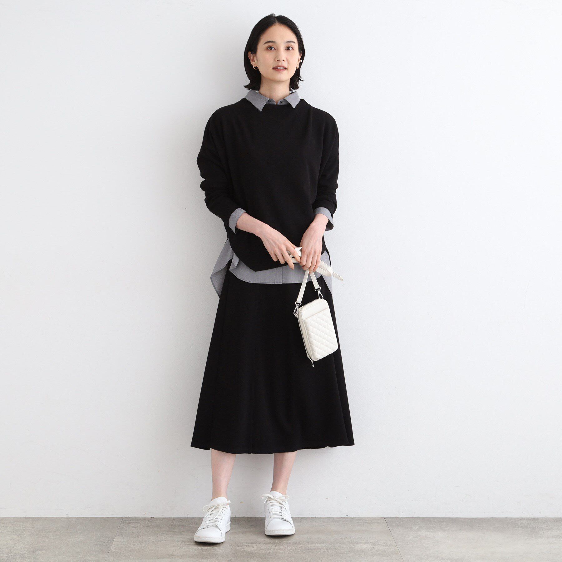 INDIVI「【洗える／UVケア／SETUP可能】ライトジャージ セミフレアスカート」|スカート|