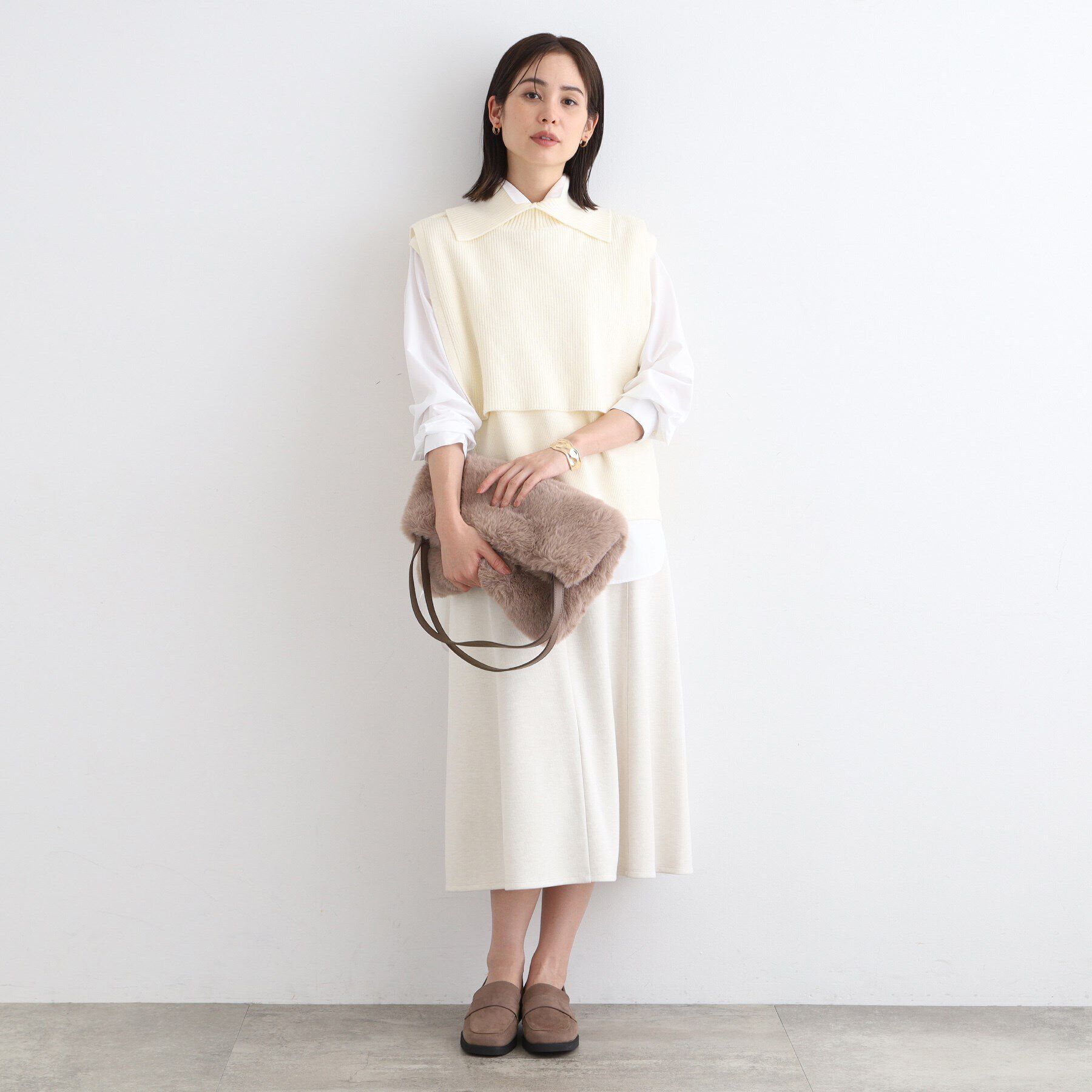 INDIVI「【洗える／UVケア／SETUP可能】ライトジャージ セミフレアスカート」|スカート|