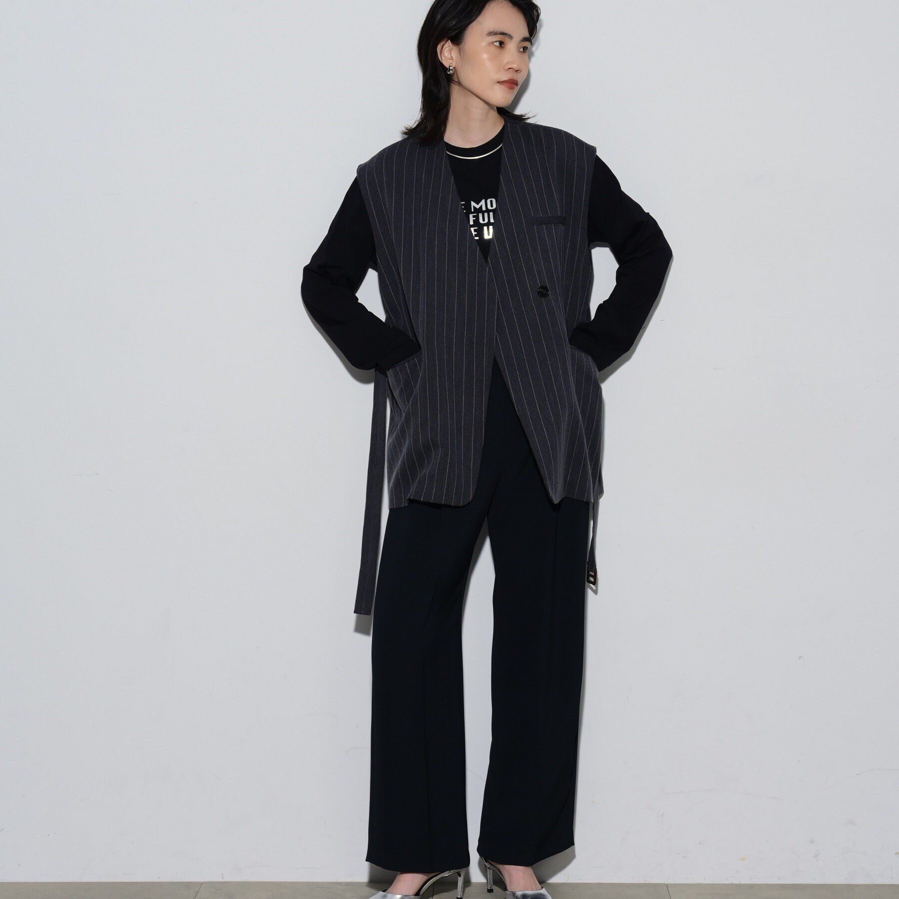 GALLEST「ノーカラーボックスジレ」|ベスト・ジレ|