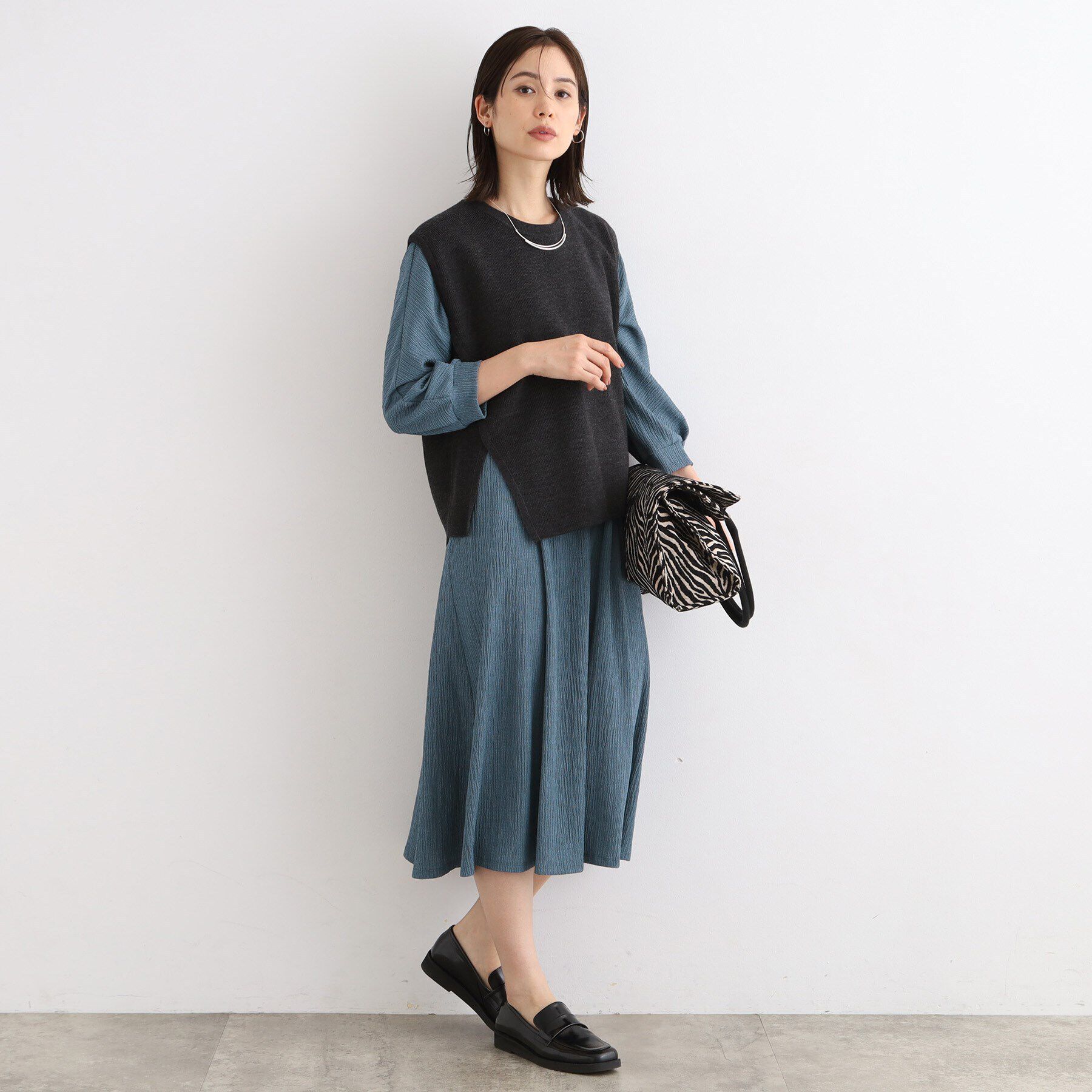 INDIVI「【洗える/UVケア/SETUP可能】ナローフレアワンピース」|ワンピース|