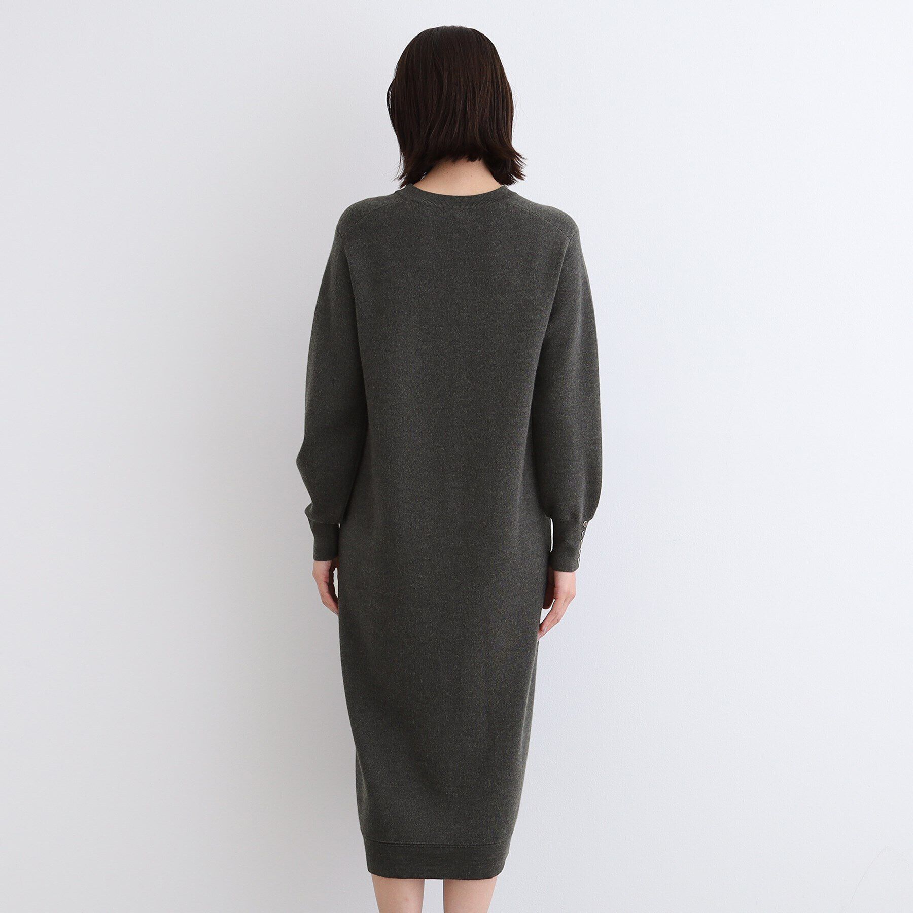 INDIVI「【ウール混／洗える】スムースニットワンピース」|ワンピース|