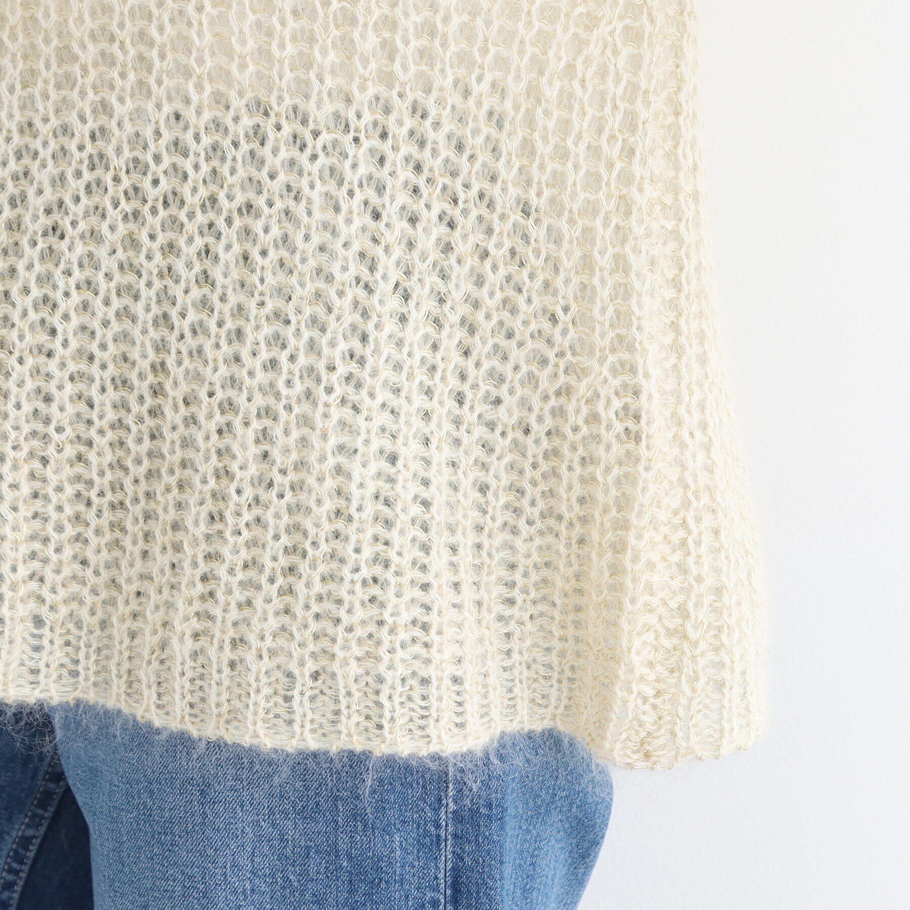 INDIVI「【洗える／モヘヤ混】ヘアリーゆるラメニット」|ニット・セーター|