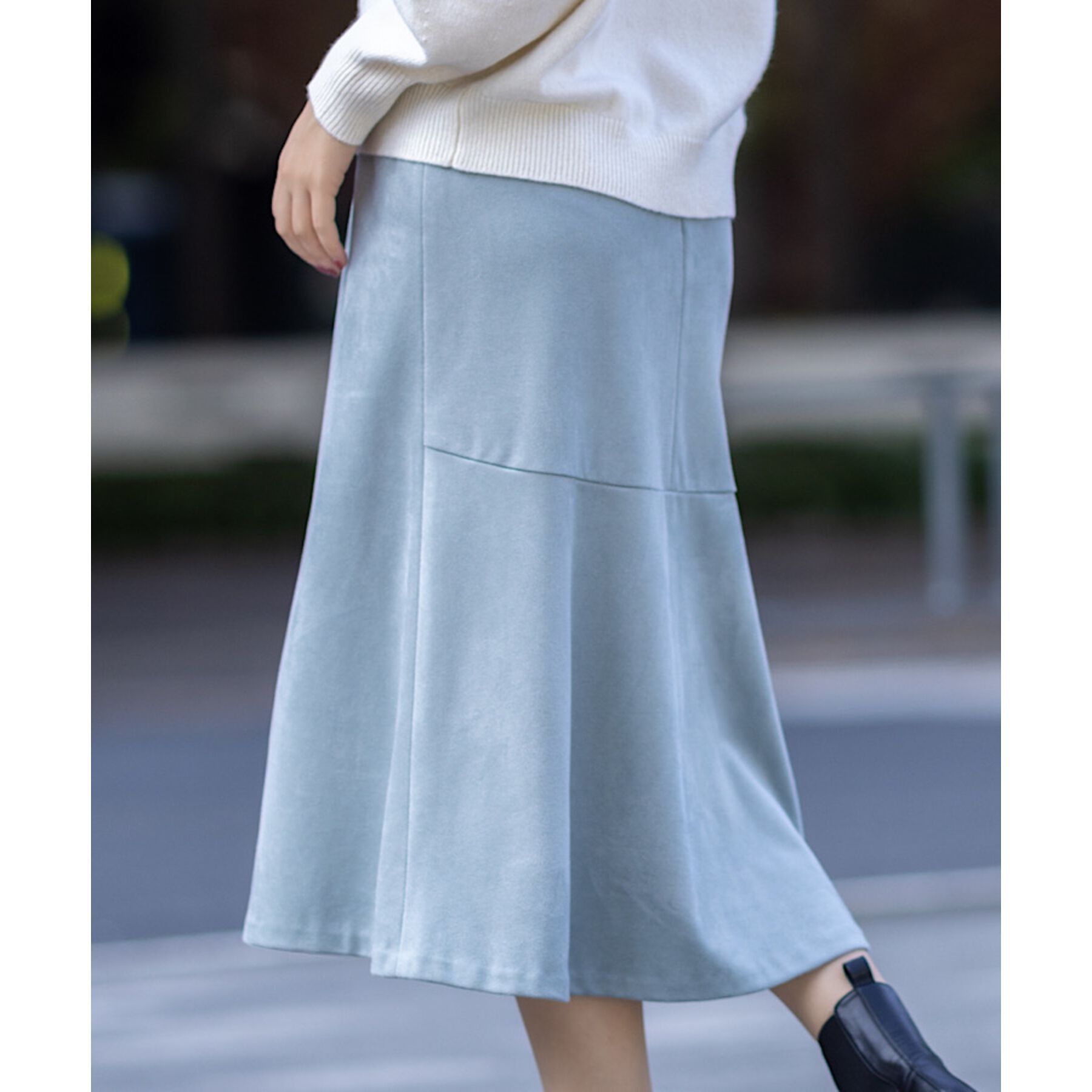 INDIVI「【洗える／UVケア】スエード調フレアスカート」|スカート|