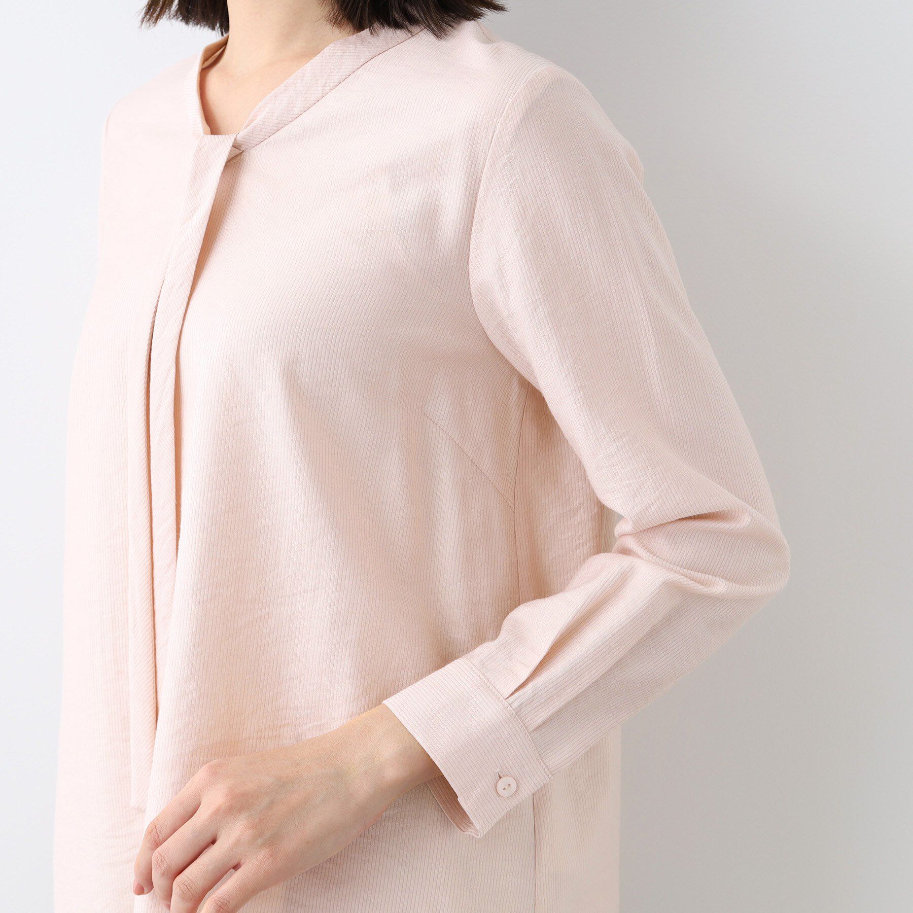 INDIVI「【洗える】ストライプドビー ボウタイブラウス」|シャツ・ブラウス|