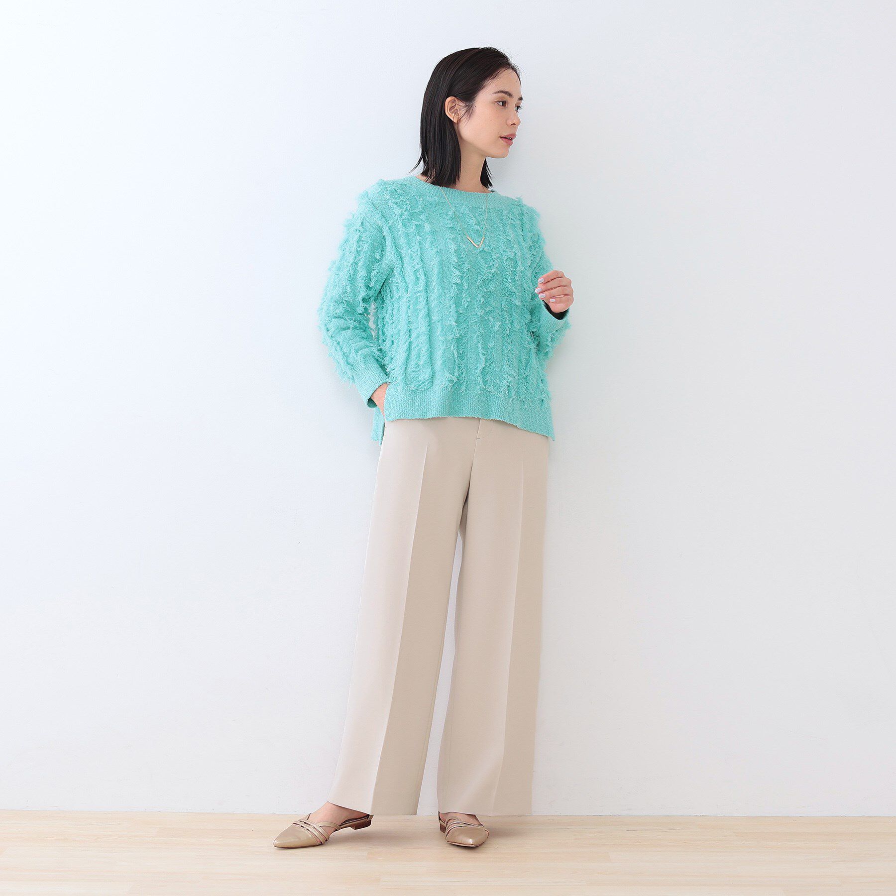 INDIVI「【復活！褒められパンツ】ストレッチ ワイドパンツ」|その他|