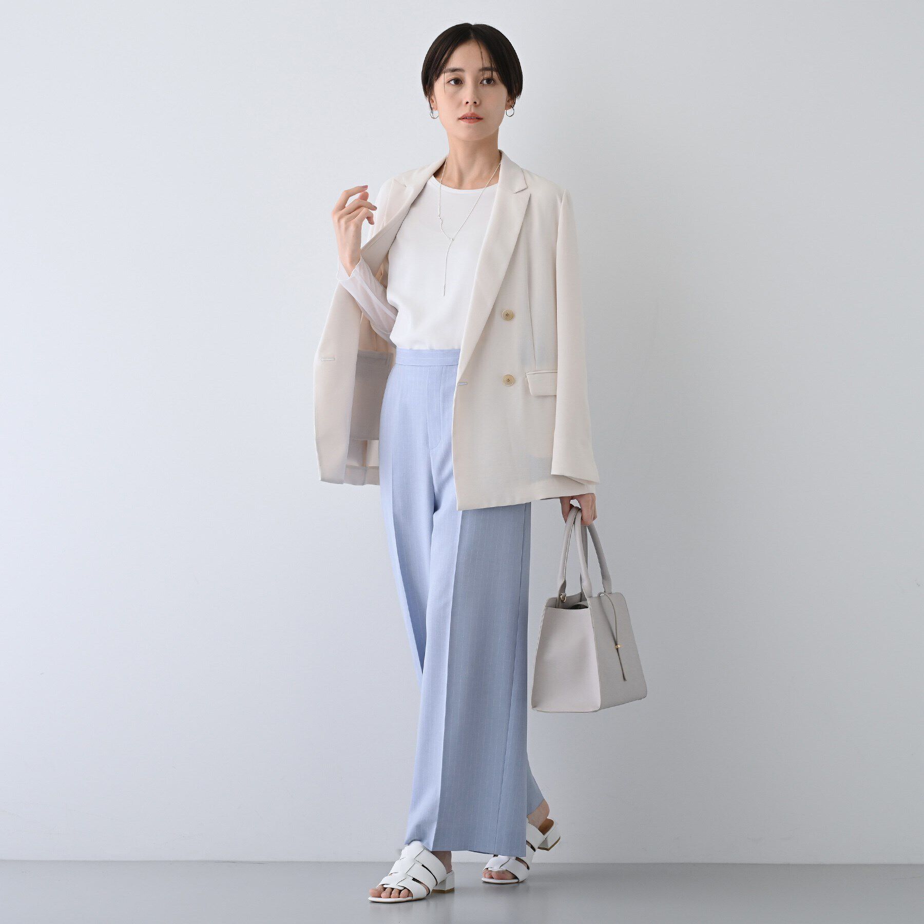 INDIVI「【洗える／2WAY】リネンライクサロペット」|オールインワン|