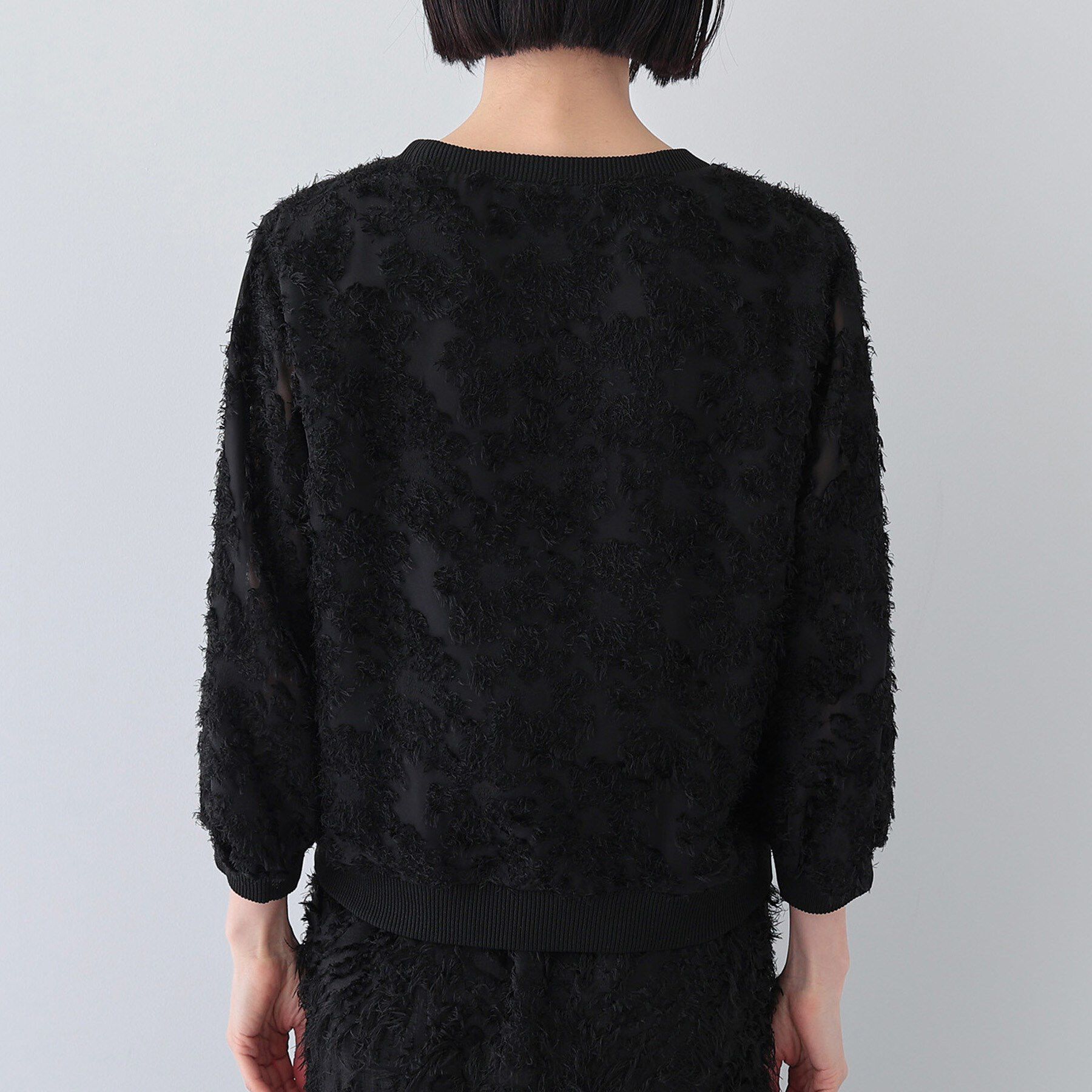 INDIVI「【トレンド／華やか】フリンジカットジャカードトップス」|シャツ・ブラウス|