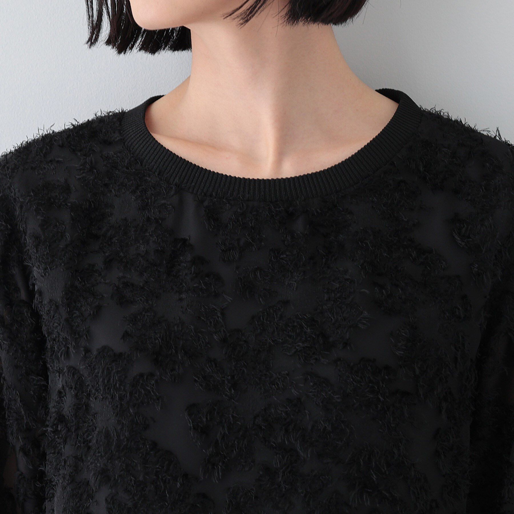 INDIVI「【トレンド／華やか】フリンジカットジャカードトップス」|シャツ・ブラウス|