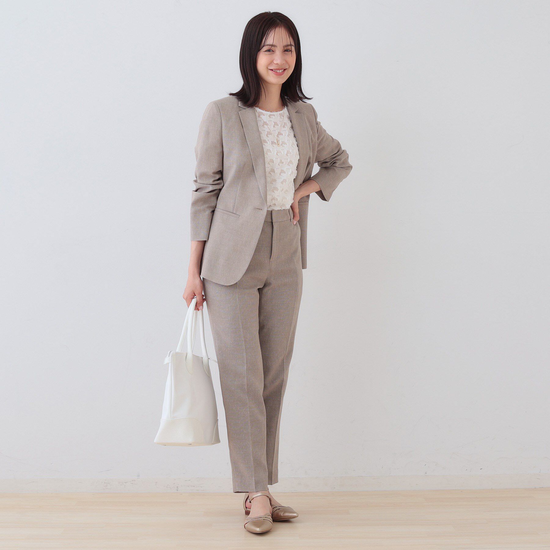 INDIVI「【日本製／コットン混】ジャカードブラウス」|シャツ・ブラウス|