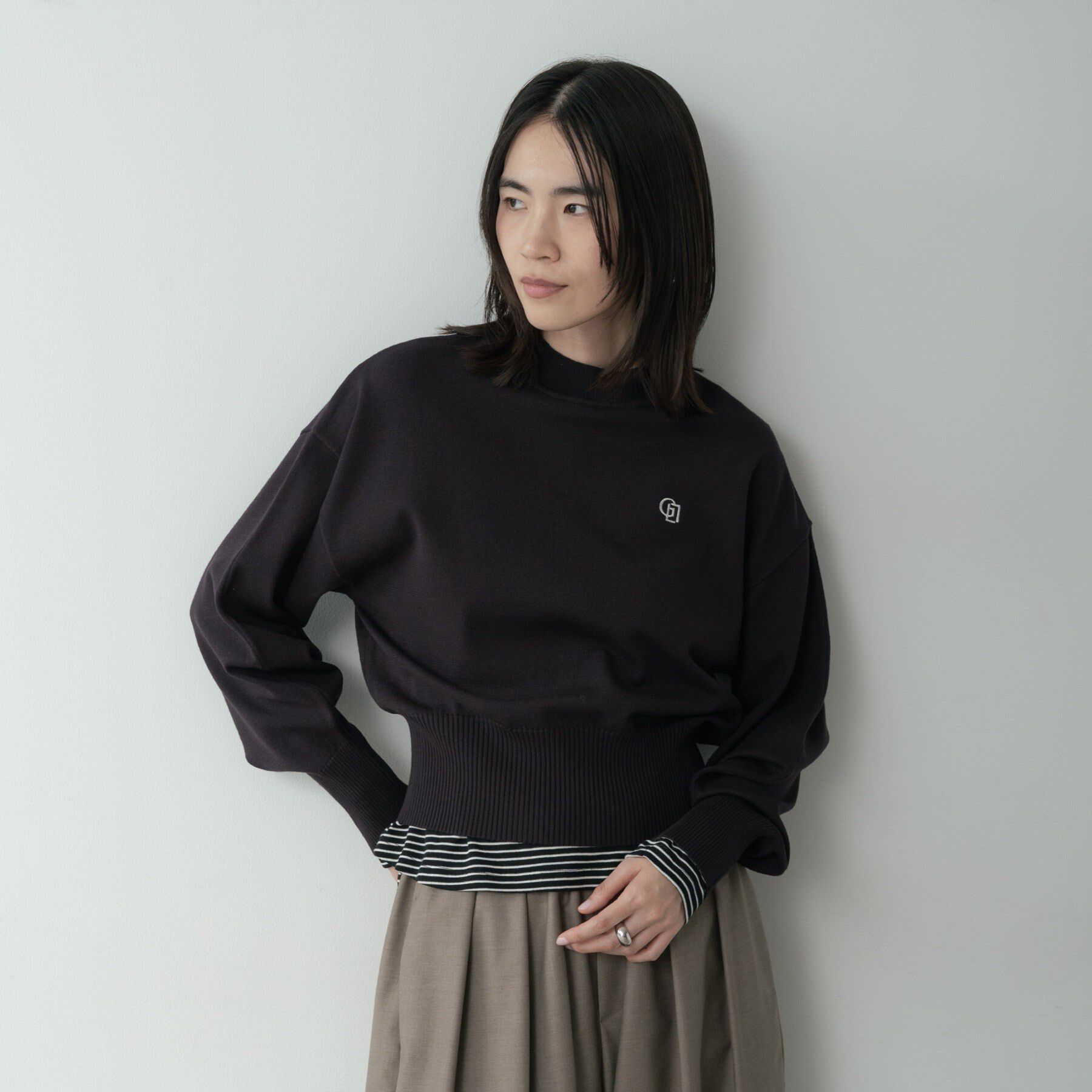 GALLEST「Timeless｜フォルムロゴニット」|ニット・セーター|ブラック(019)