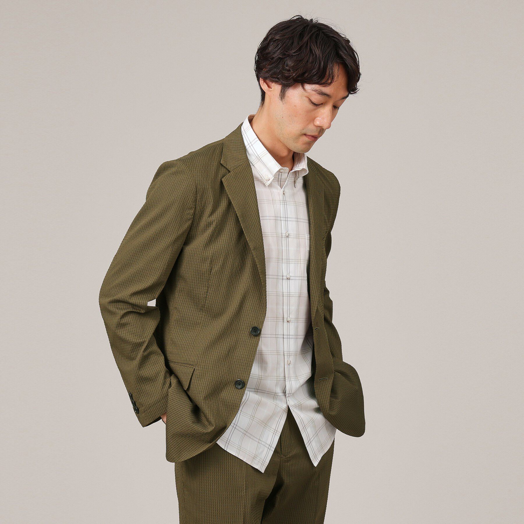 TAKEO KIKUCHI「【抗菌防臭】DotAir（R）シアサッカー ジャケット」|テーラードジャケット|