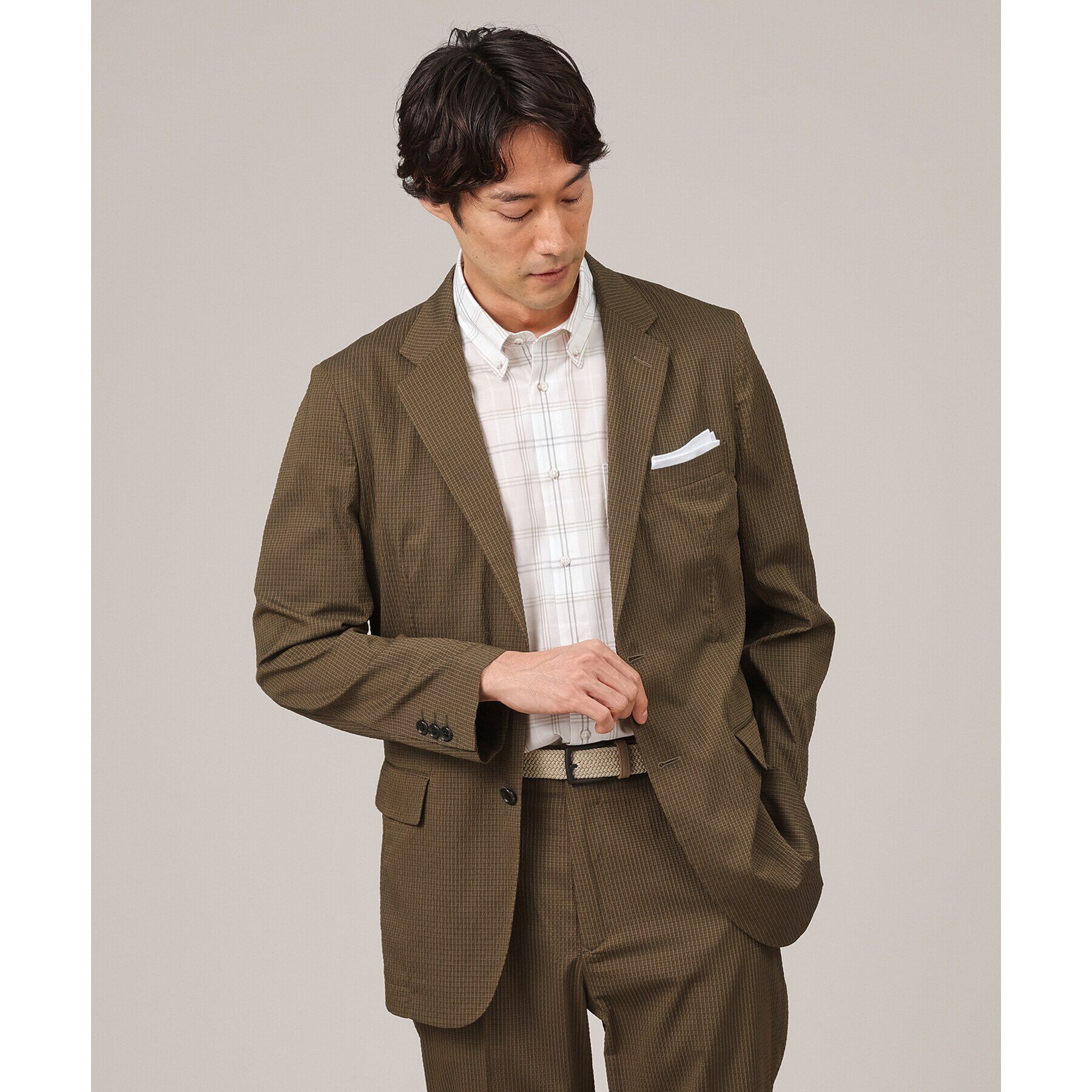 TAKEO KIKUCHI「【抗菌防臭】DotAir（R）シアサッカー ジャケット」|テーラードジャケット|