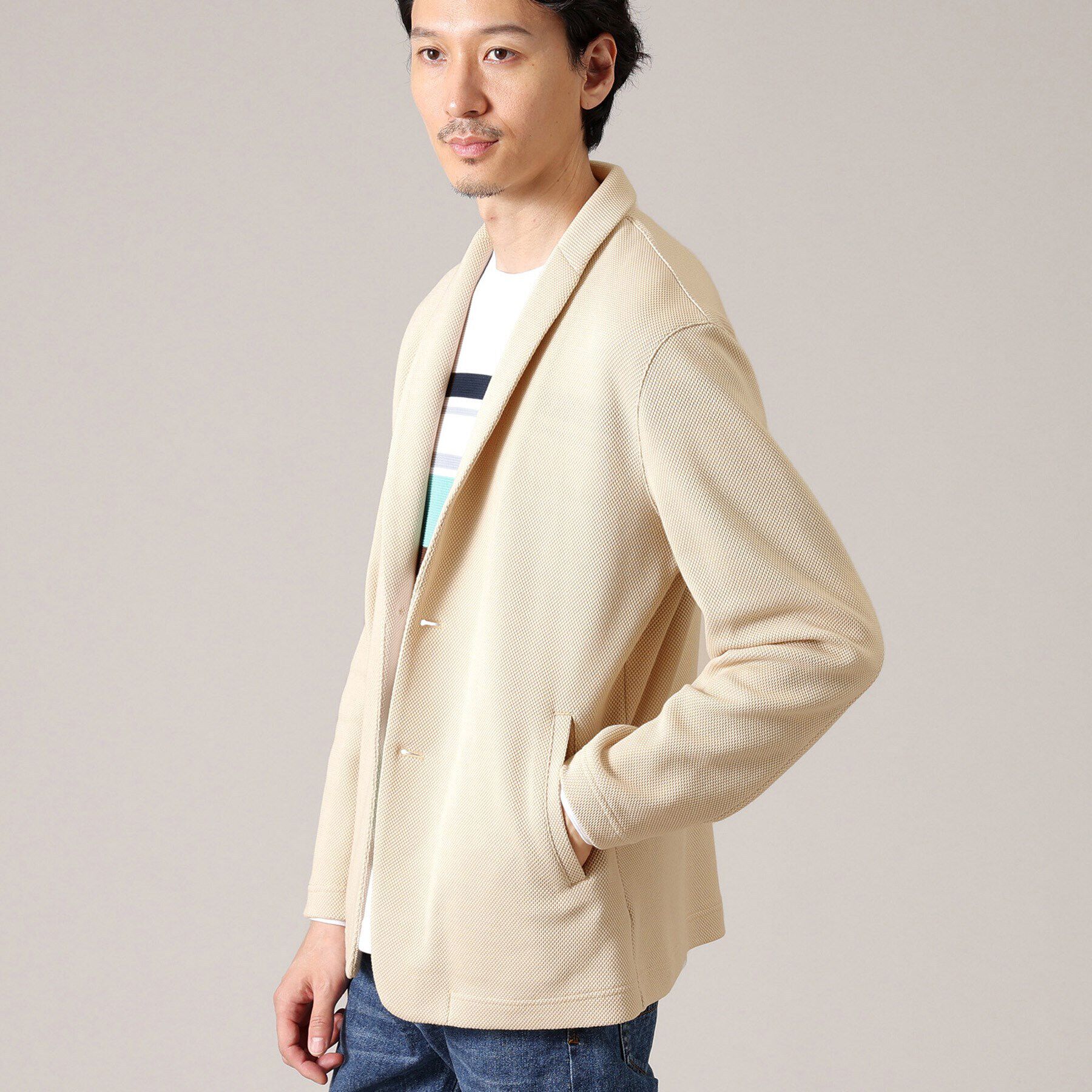 TAKEO KIKUCHI「【尾州織】ショールカラー カーディガン ジャケット」|カーディガン|