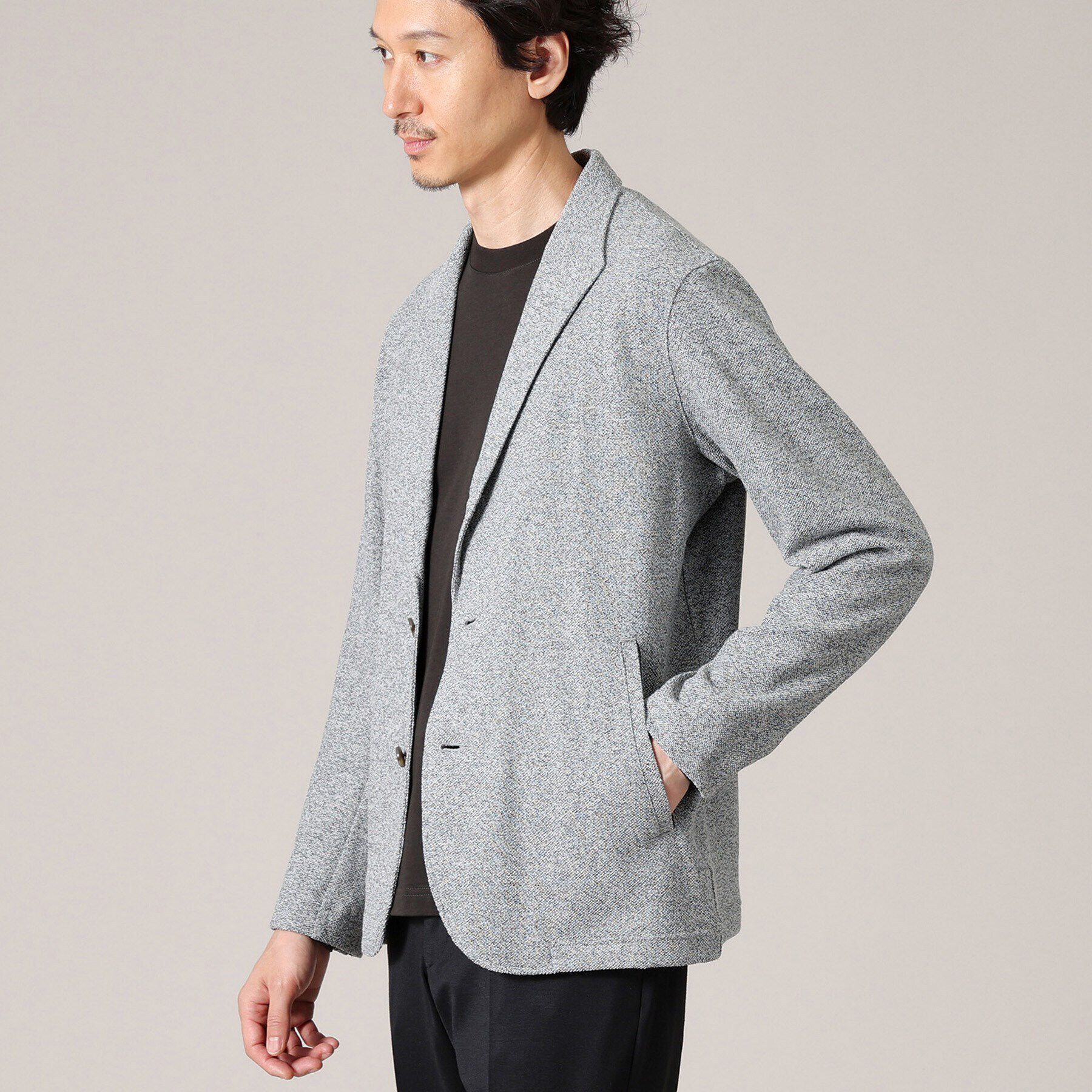 TAKEO KIKUCHI「【軽羽織/日本製】カネマサ メランジ 羽織ジャケット」|カーディガン|