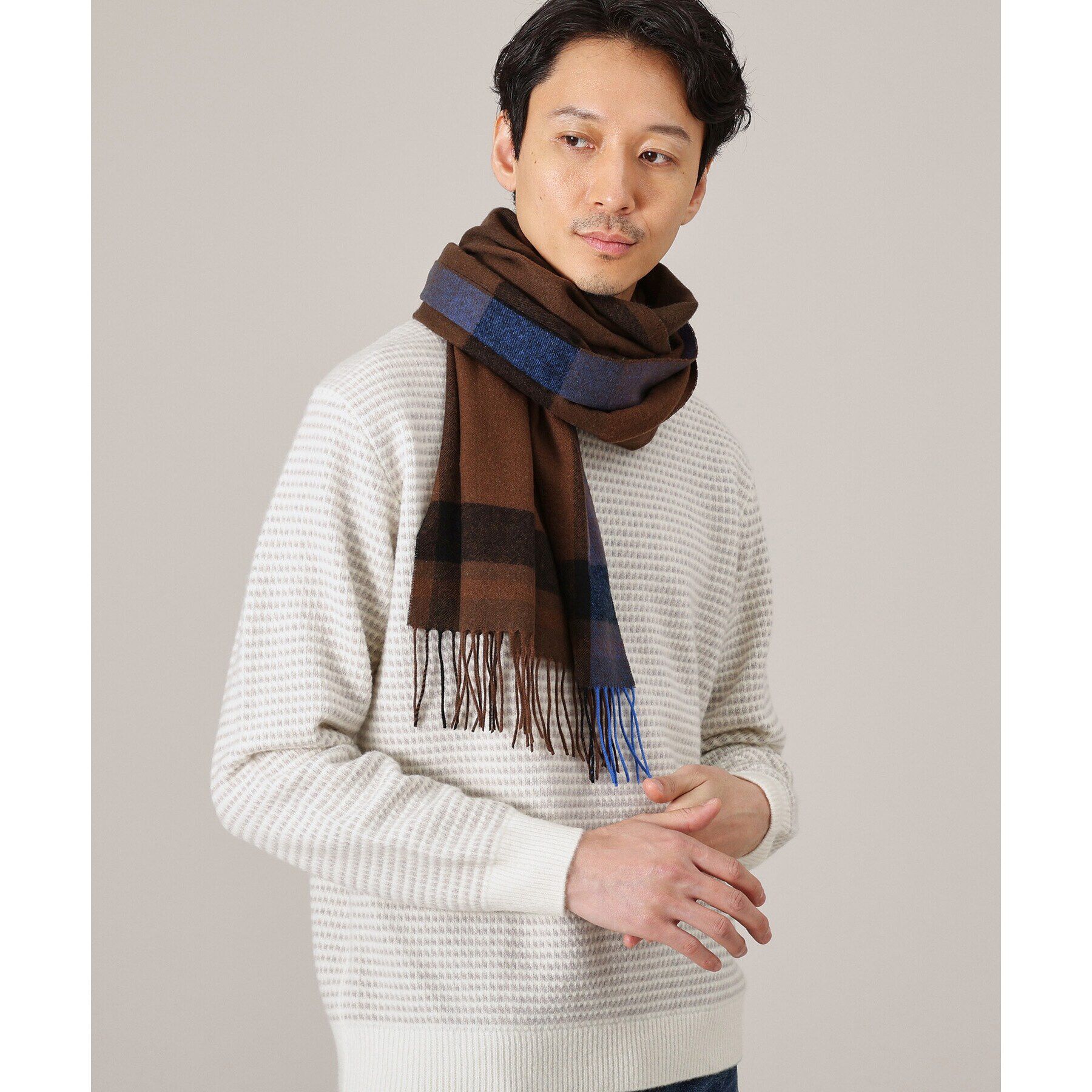 TAKEO KIKUCHI「【洗えるメリノウール混】タータンチェック マフラー」|ストール|