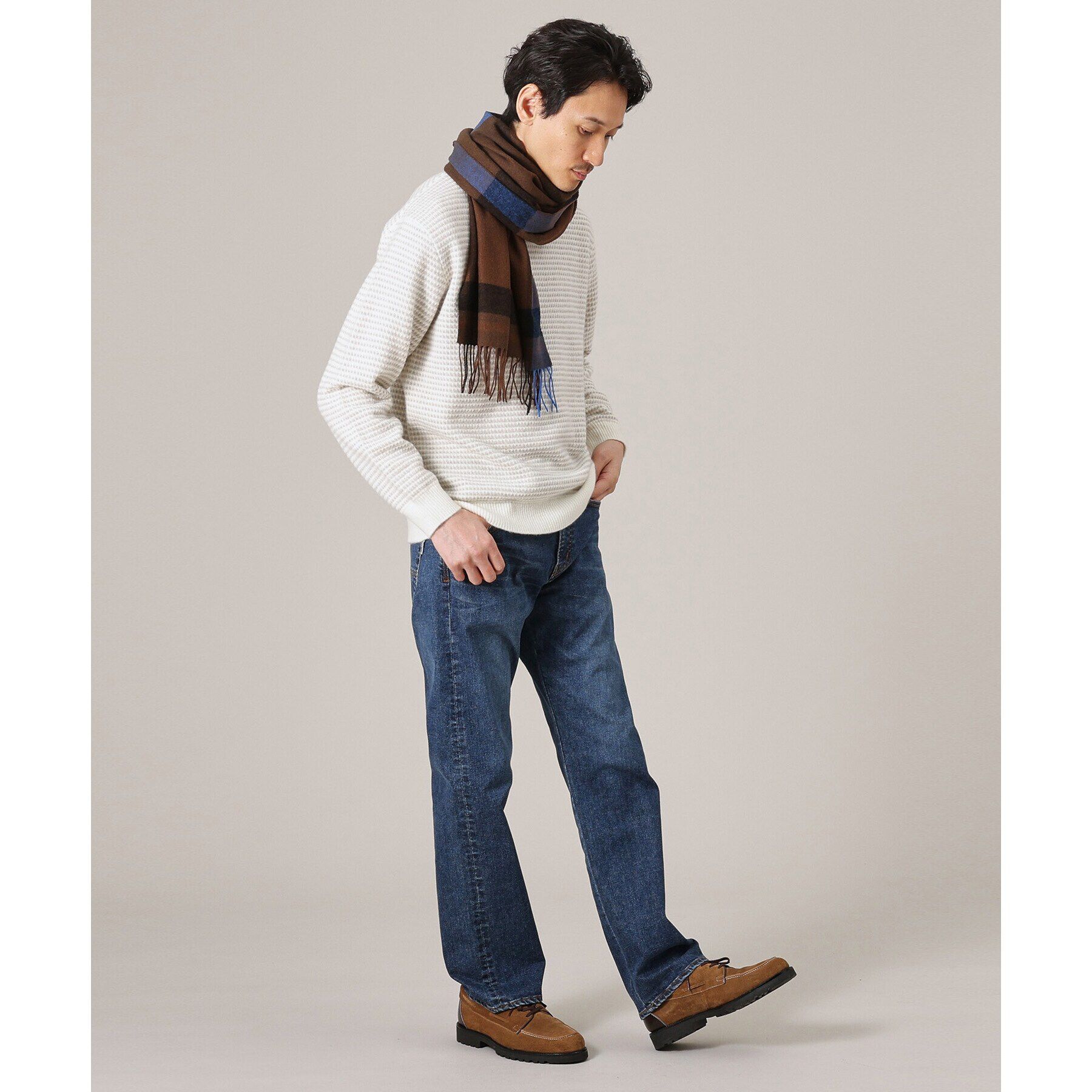 TAKEO KIKUCHI「【洗えるメリノウール混】タータンチェック マフラー」|ストール|