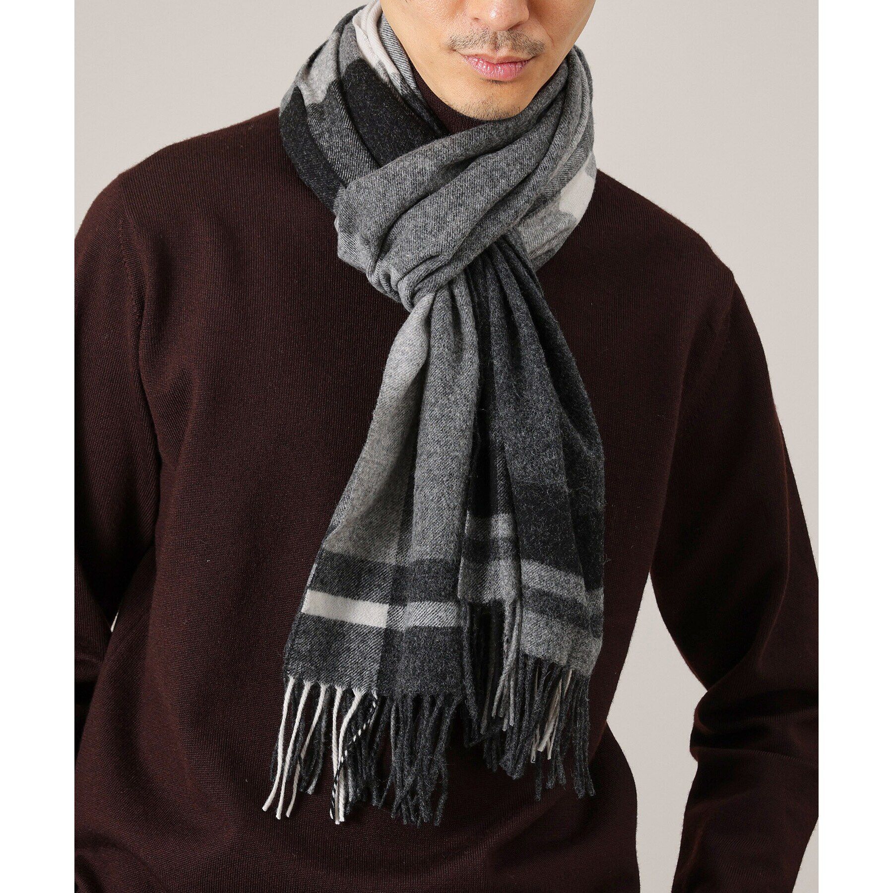 TAKEO KIKUCHI「【洗えるメリノウール混】タータンチェック マフラー」|ストール|