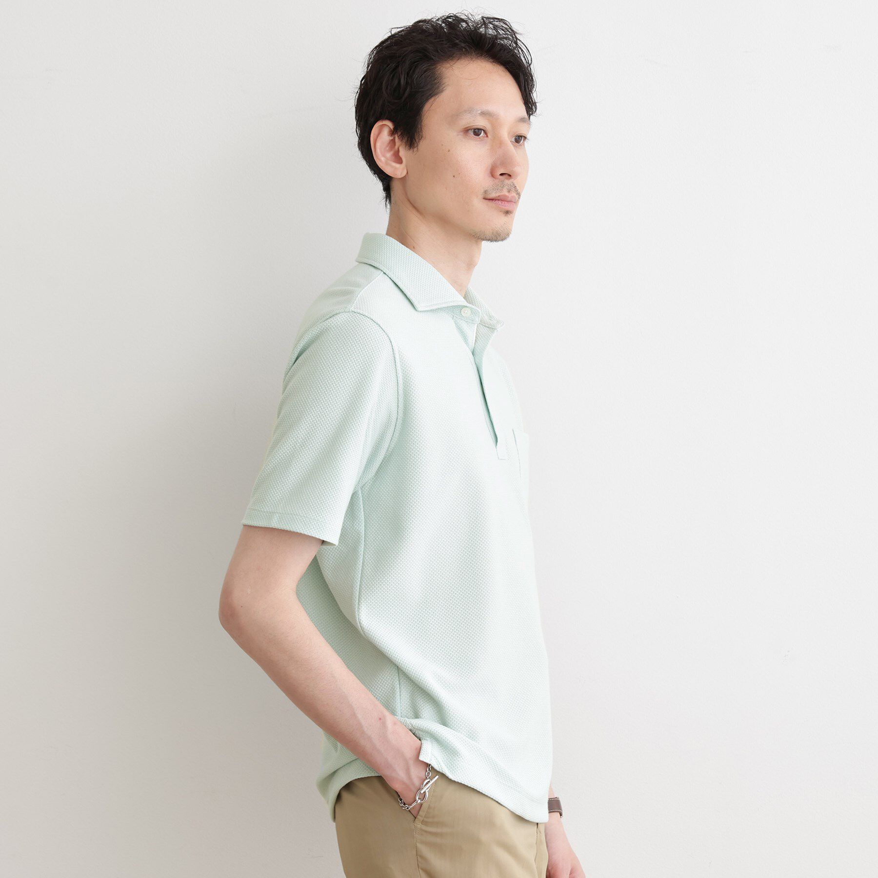 TAKEO KIKUCHI「【尾州織】メランジメッシュ ポロシャツ」|ポロシャツ|