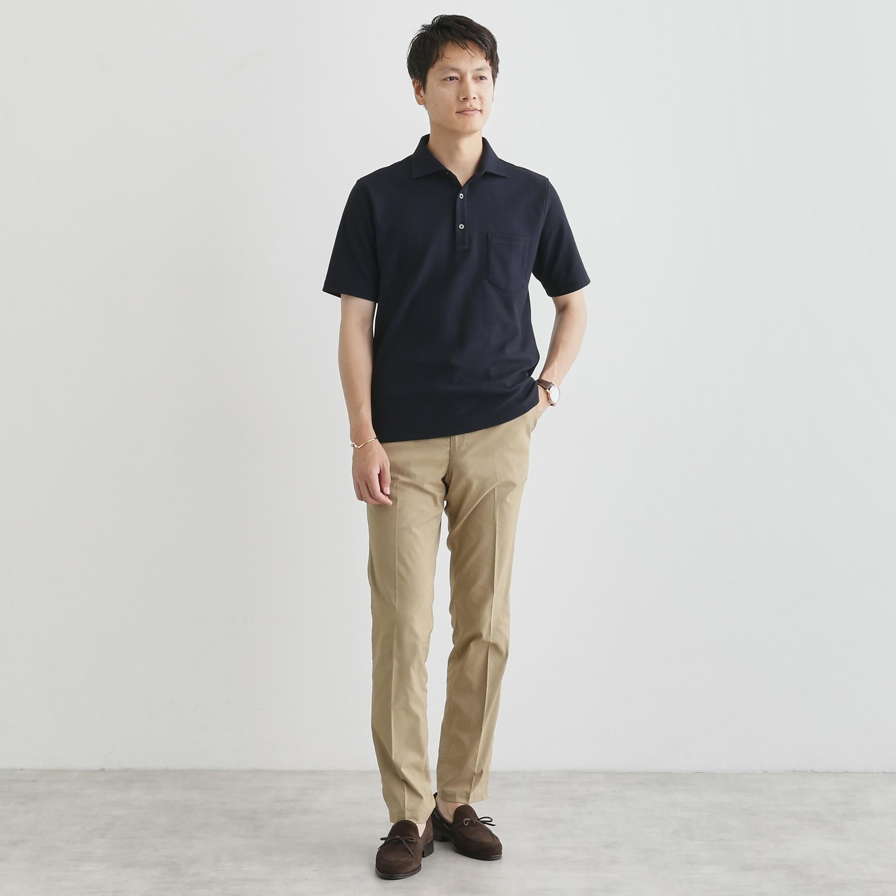 TAKEO KIKUCHI「【尾州織】メランジメッシュ ポロシャツ」|ポロシャツ|