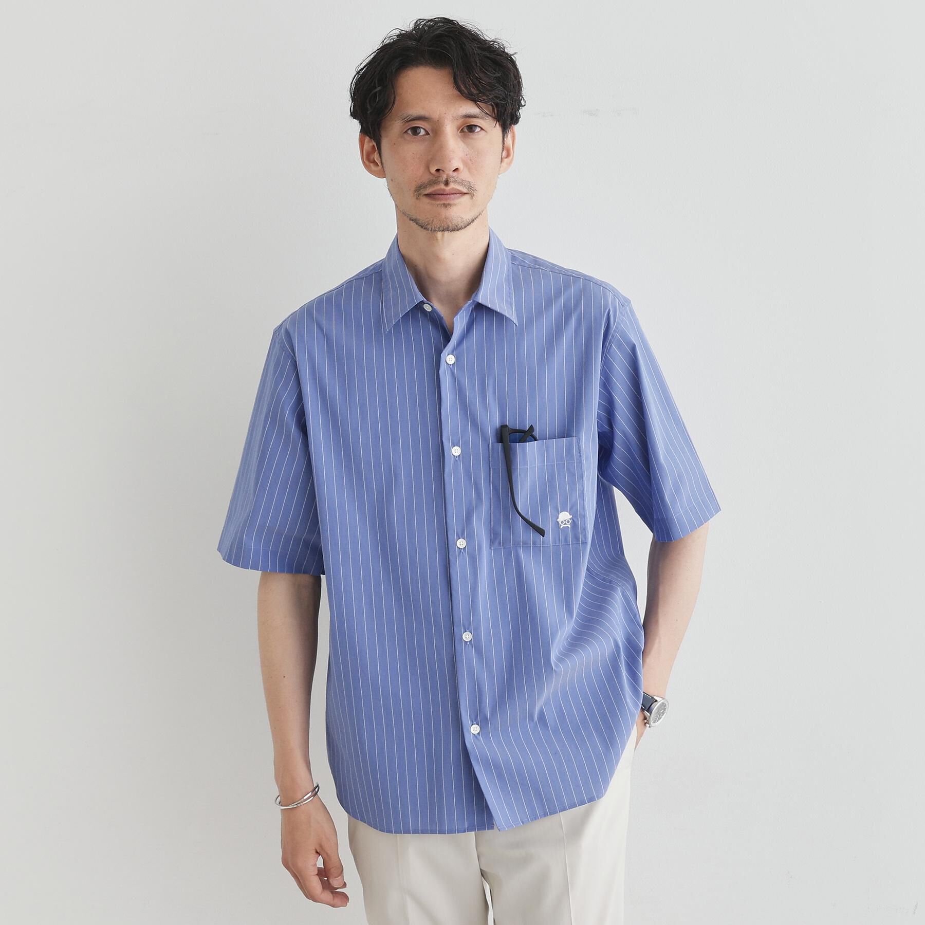 TAKEO KIKUCHI「【LIMITED】ワンポイント刺繍 半袖シャツ」|シャツ・ブラウス|