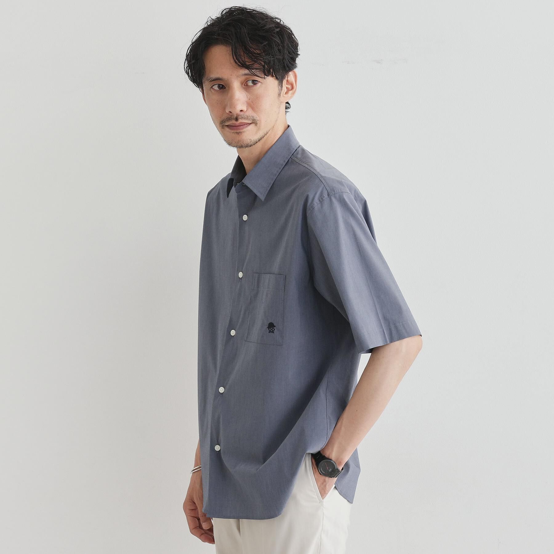 TAKEO KIKUCHI「【LIMITED】ワンポイント刺繍 半袖シャツ」|シャツ・ブラウス|