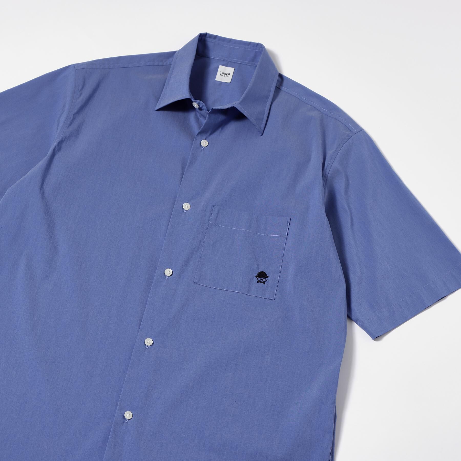 TAKEO KIKUCHI「【LIMITED】ワンポイント刺繍 半袖シャツ」|シャツ・ブラウス|ブルー(092)