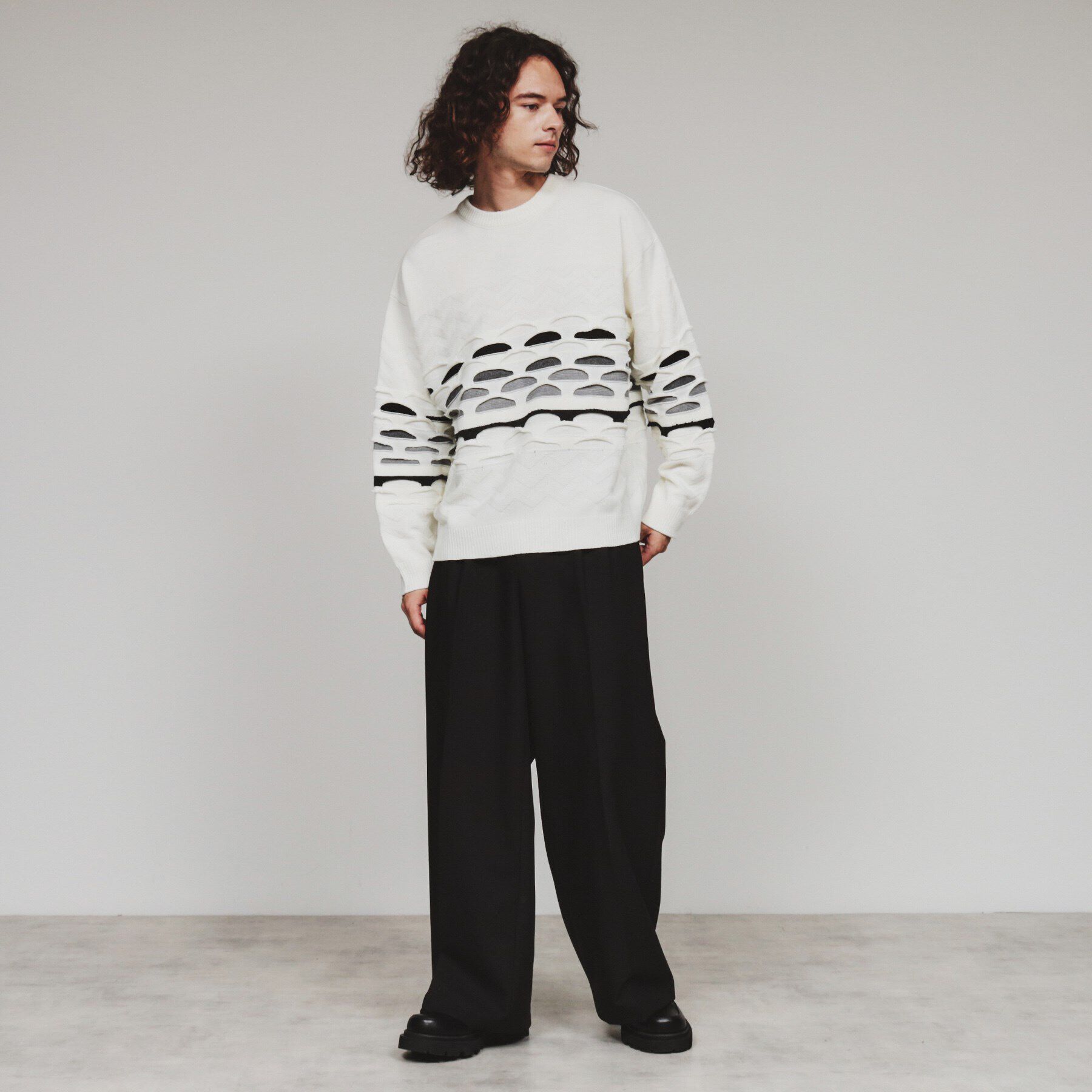 tk.TAKEO KIKUCHI「クージー柄ニットプルオーバー」|ニット・セーター|