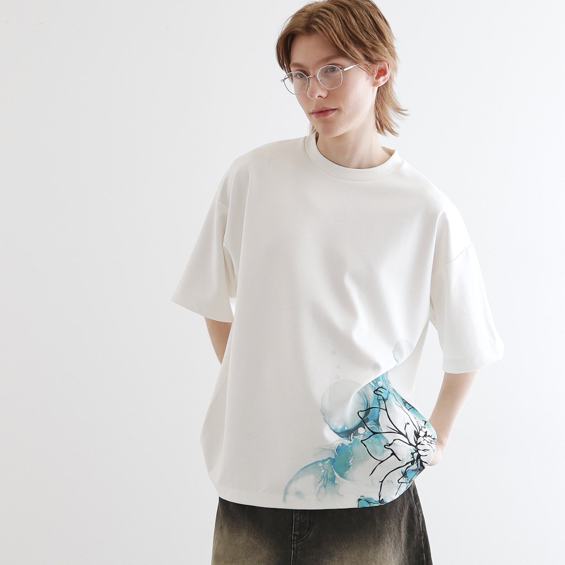 tk.TAKEO KIKUCHI「バブルアートフラワーTシャツ」|Tシャツ・カットソー|