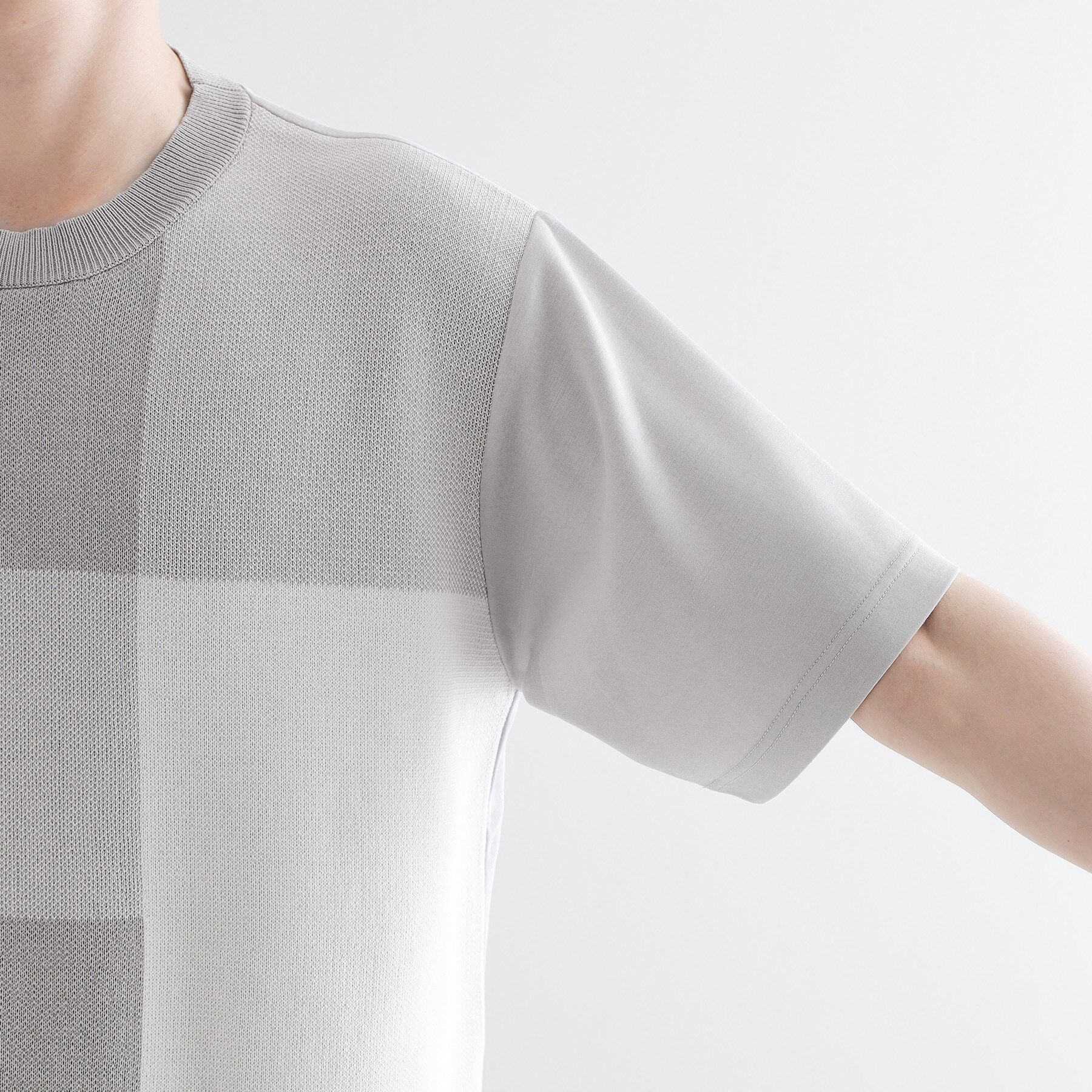 tk.TAKEO KIKUCHI「ニットドッキングブロックチェック」|Tシャツ・カットソー|