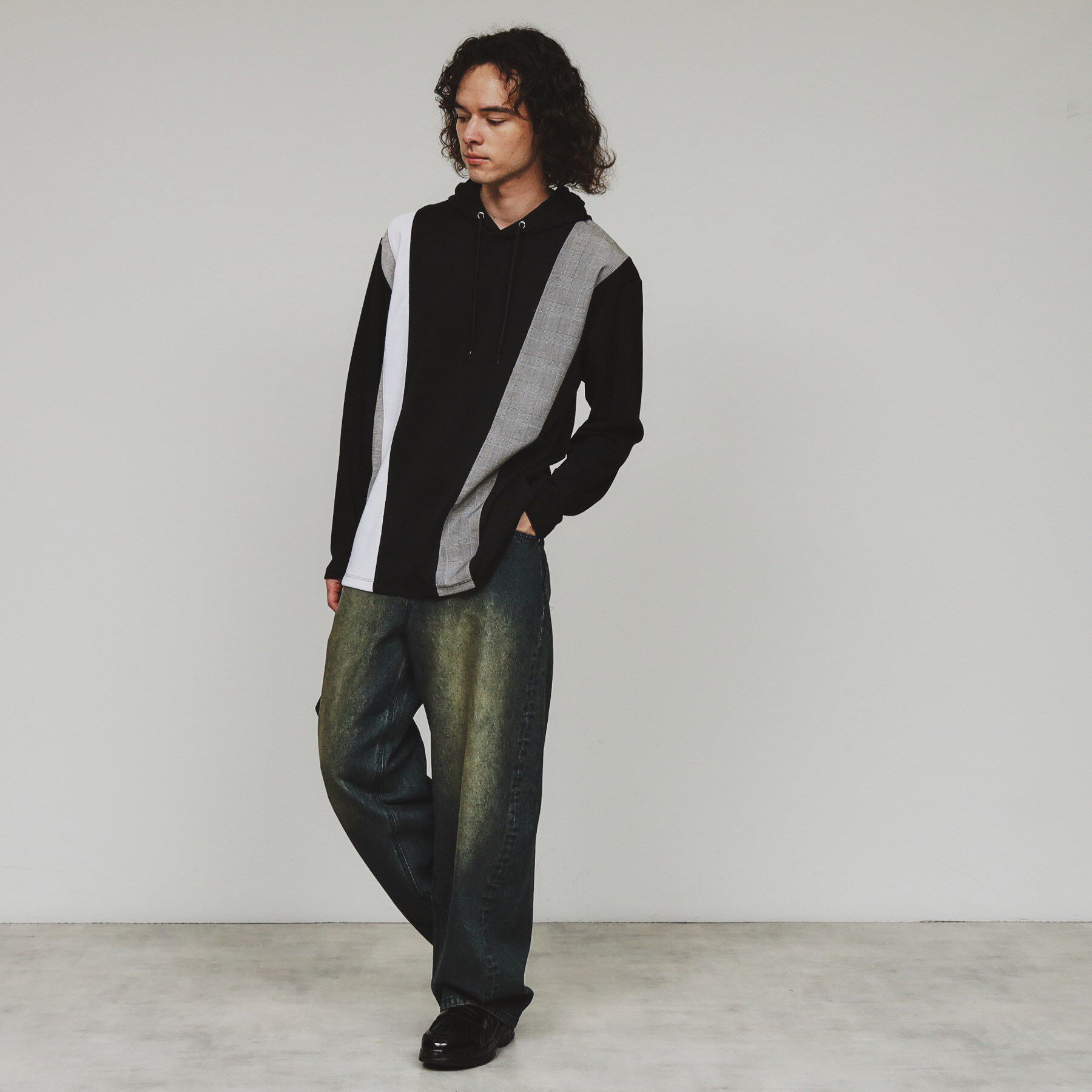 tk.TAKEO KIKUCHI「ストライプ切替ポンチパーカ」|パーカー|