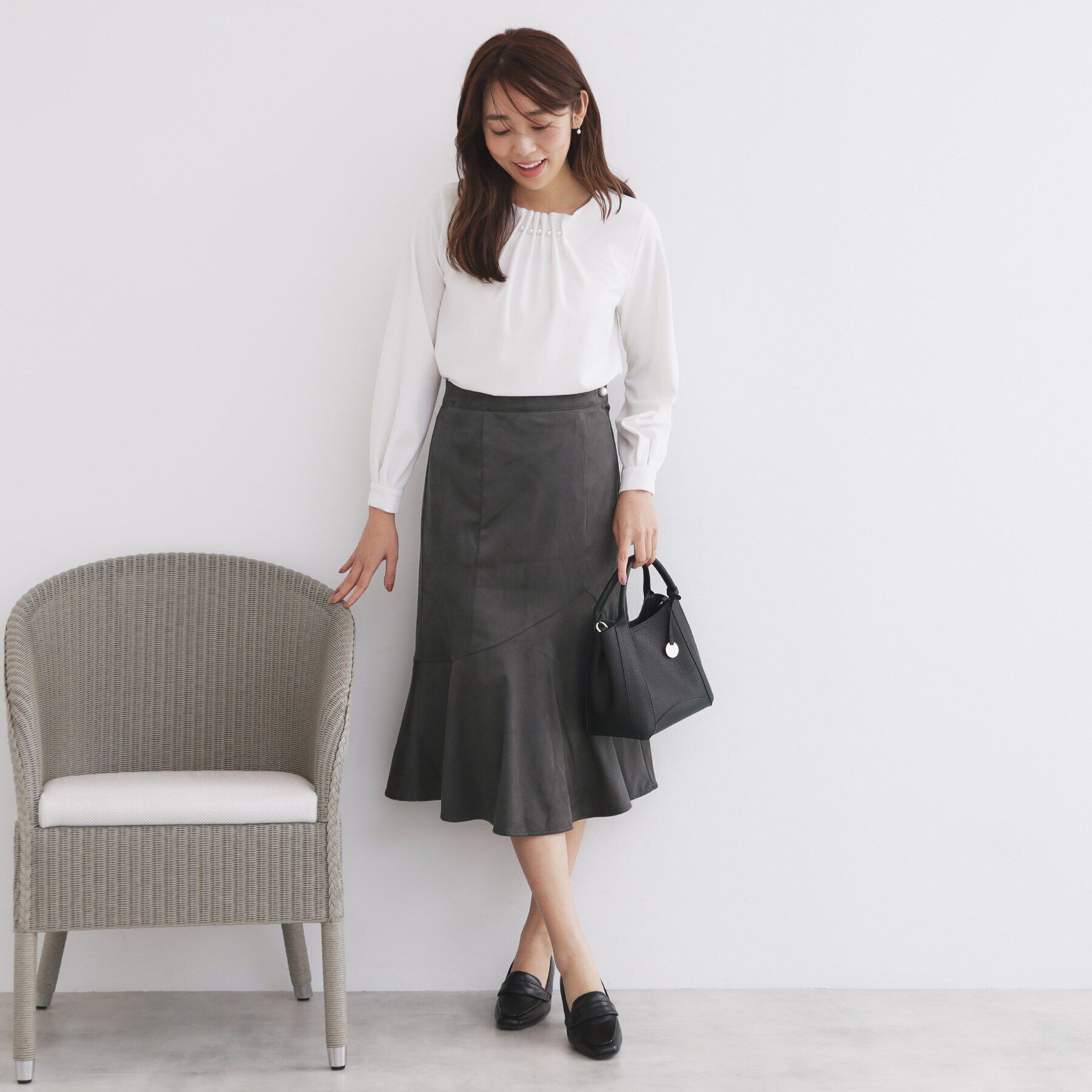 index「《S-LLsize》フェイクスウェードフレアスカート【洗濯機洗い可】」|スカート|