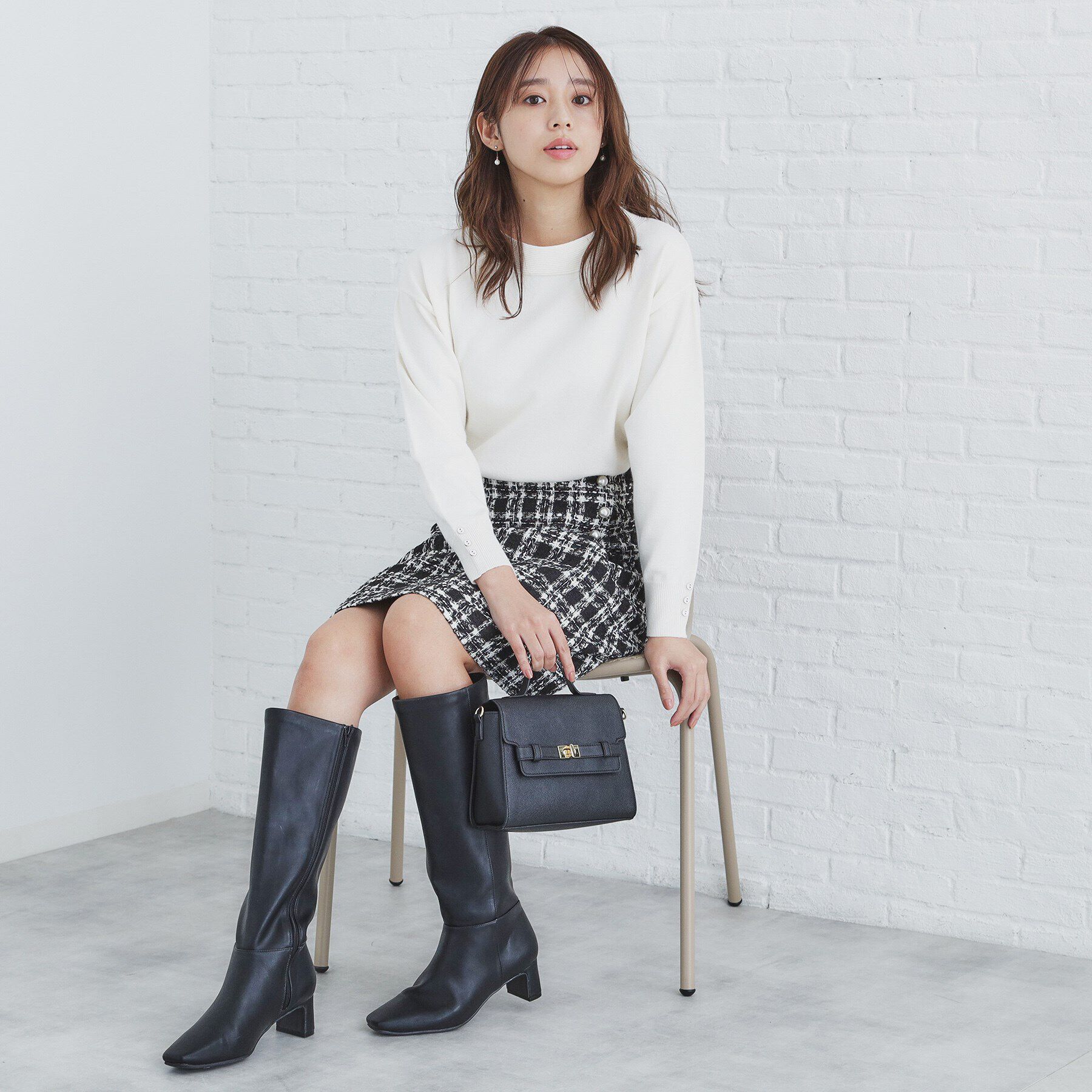 index「ツィードタイトスカート【洗える】」|スカート|