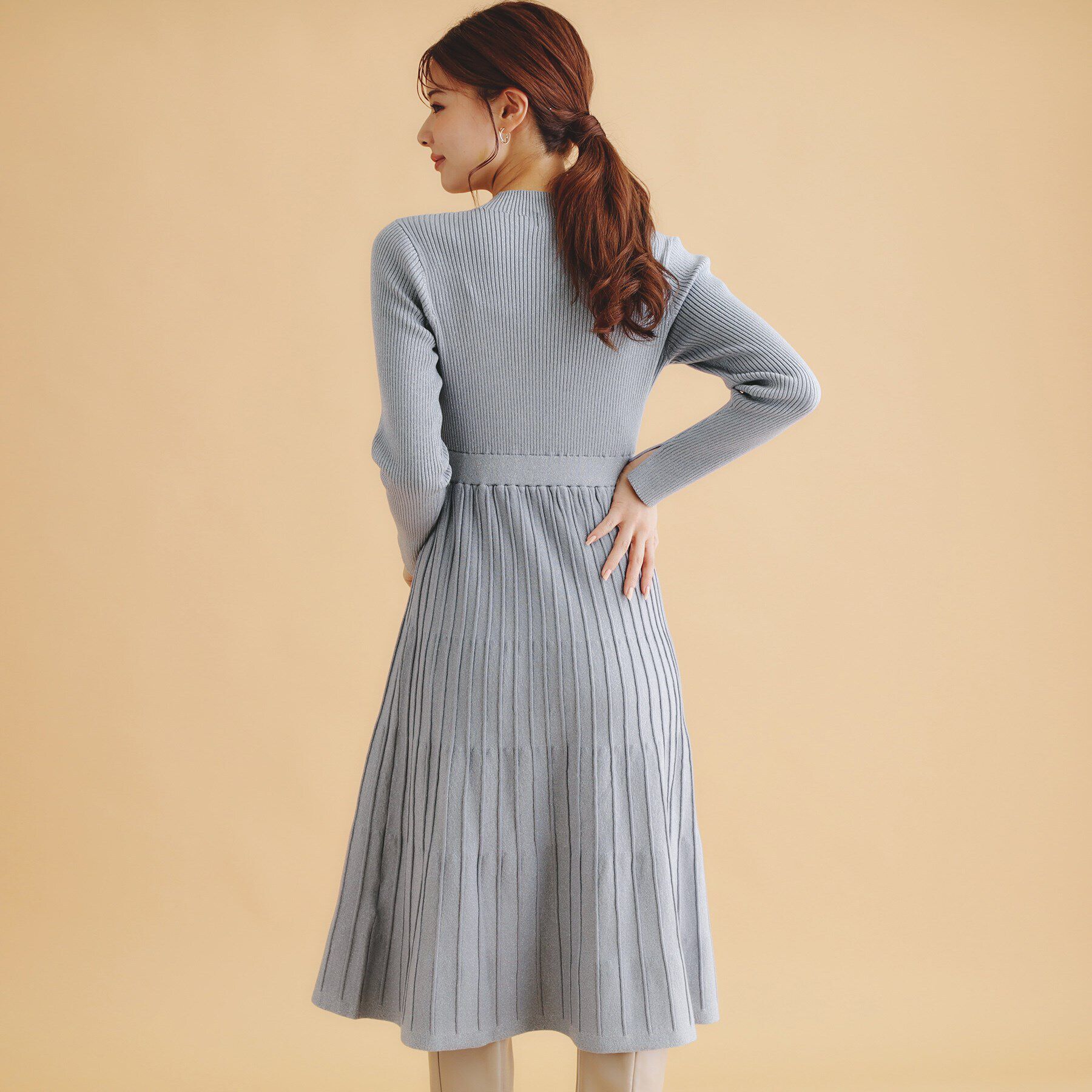 index「《ツインセット》3WAYラメニットワンピース【洗濯機洗い可】」|ワンピース|