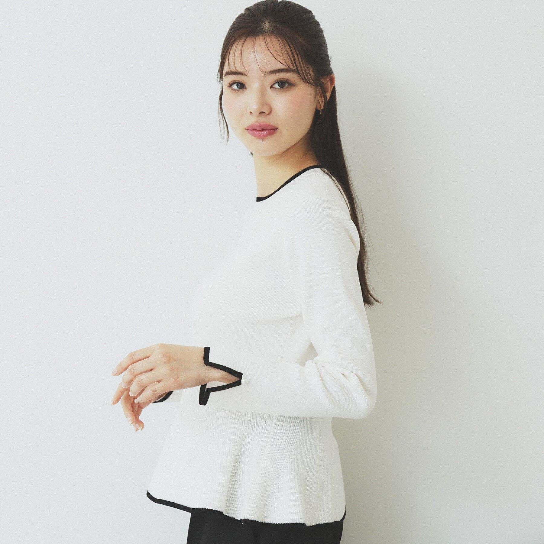 index「バイカラーペプラムニット【洗濯機洗い可】」|ニット・セーター|