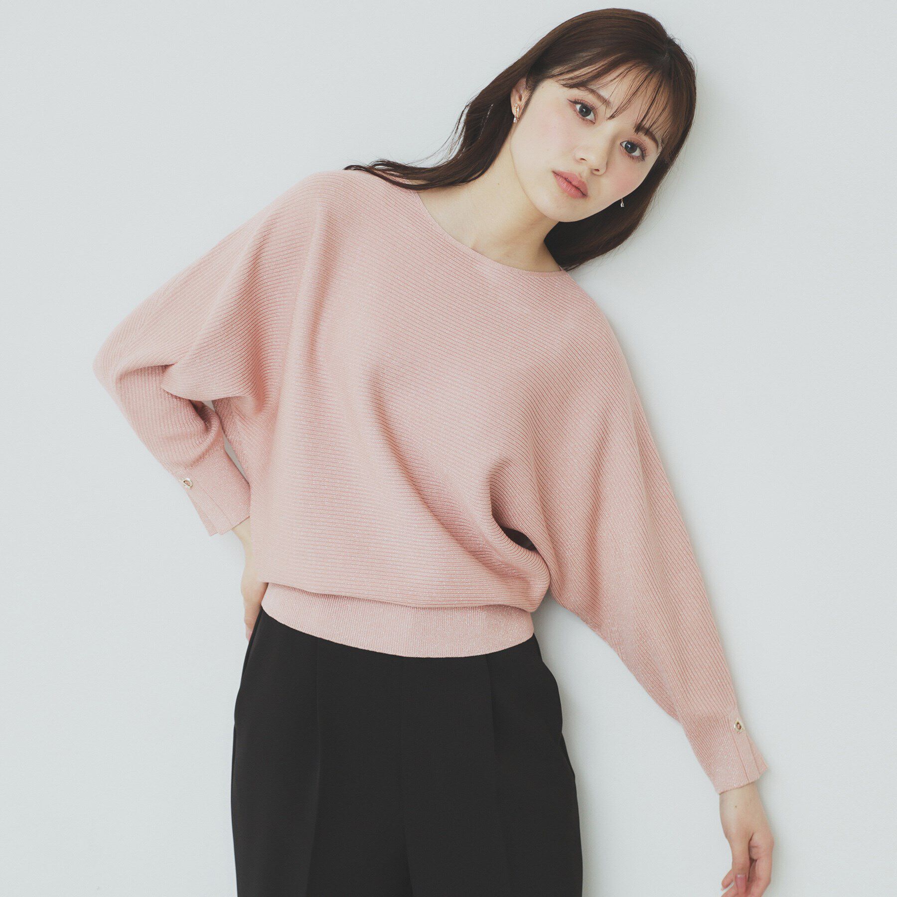 index「《5color》ドルマンリブニット【洗濯機洗い可/抗ピル】」|ニット・セーター|オレンジ(665)