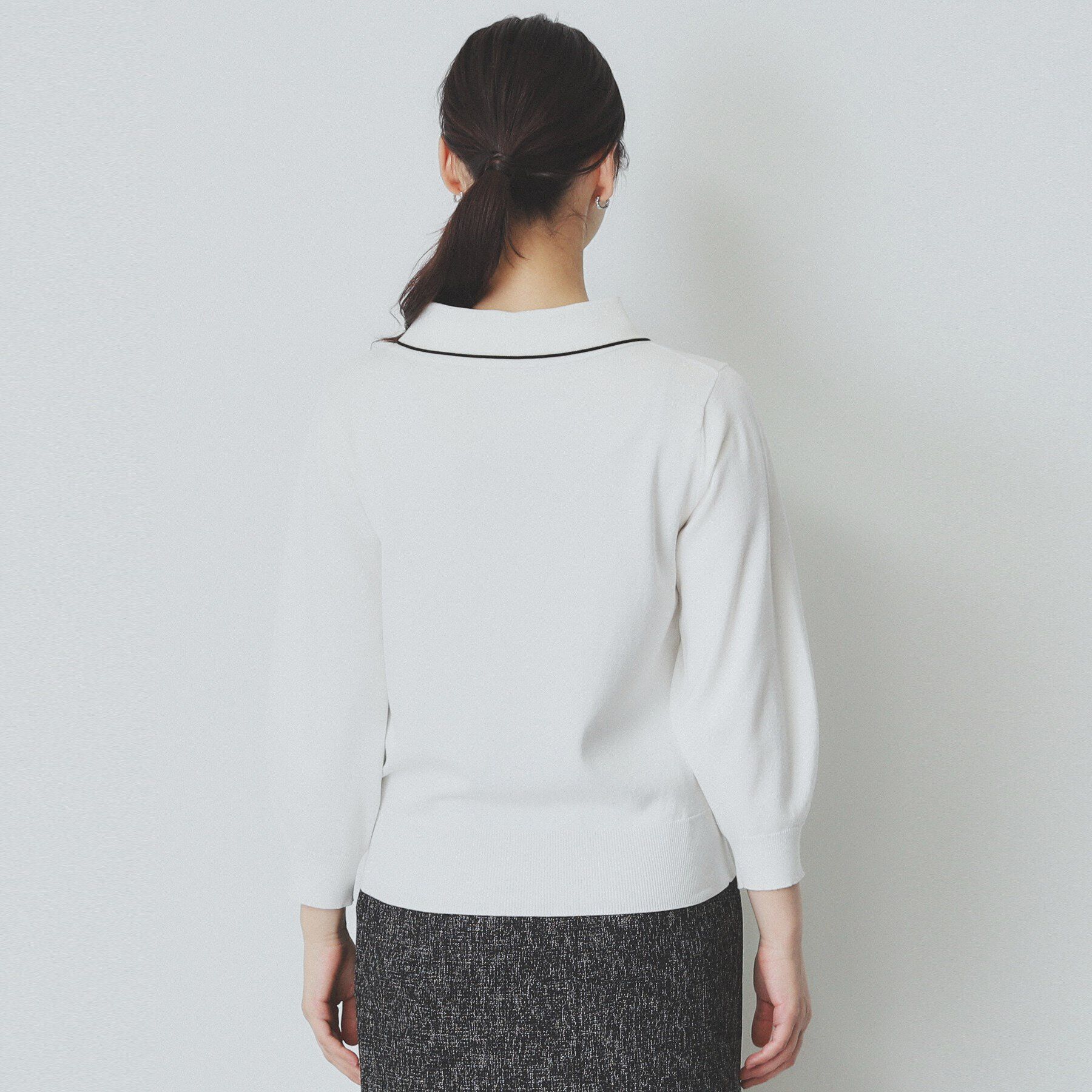 index「ロールカラーボウタイニット【洗濯機洗い可】」|ニット・セーター|