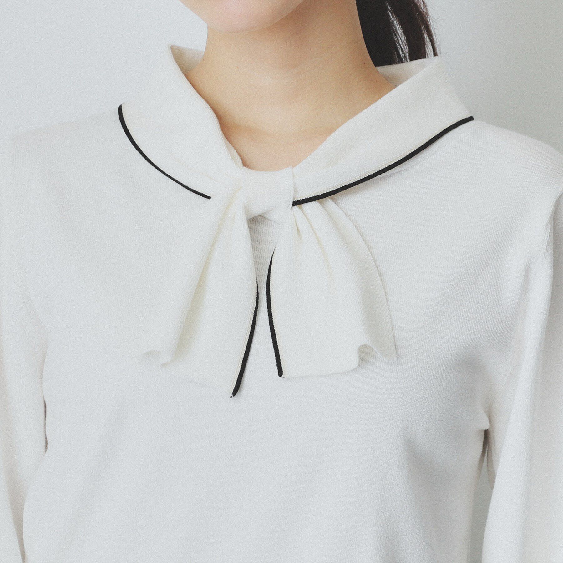 index「ロールカラーボウタイニット【洗濯機洗い可】」|ニット・セーター|