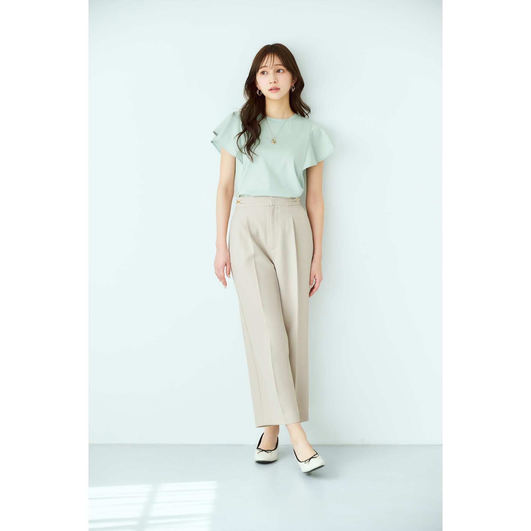 index「《美人百花掲載/XS-3Lサイズ》フレアスリーブバックシャントップス【接触冷感/UVケア/洗濯機洗い」|Tシャツ・カットソー|