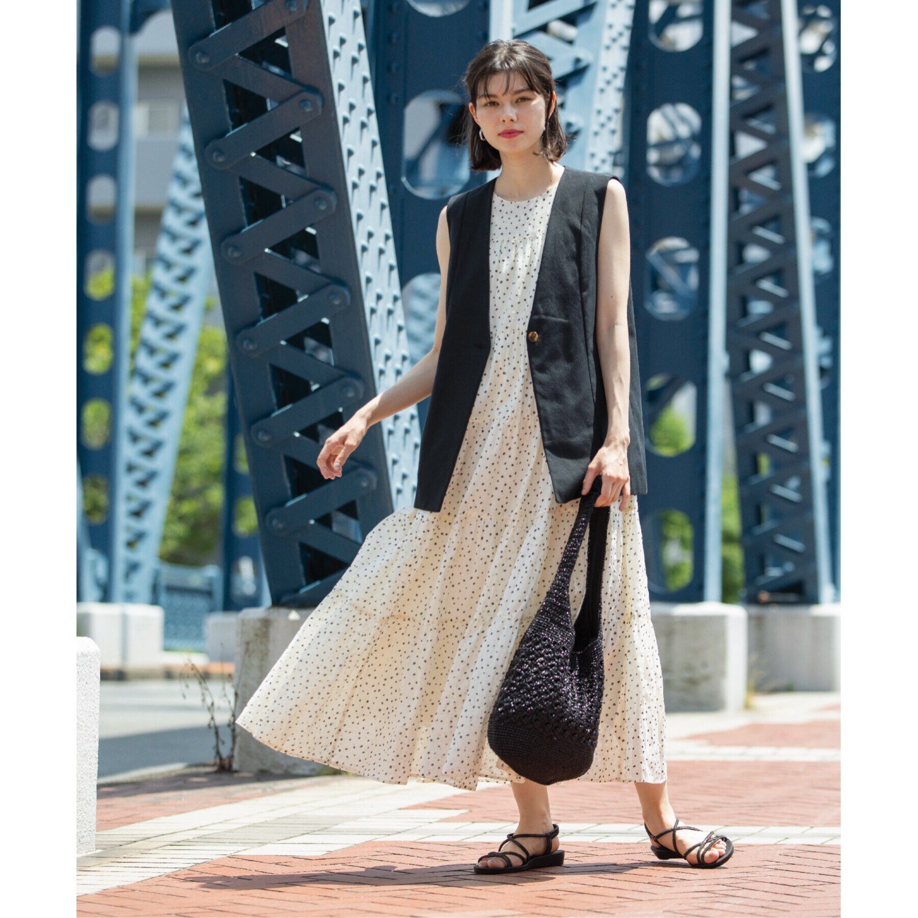 OPAQUE.CLIP「ノーカラーVネックジレ【洗濯機洗い可】」|ベスト・ジレ|