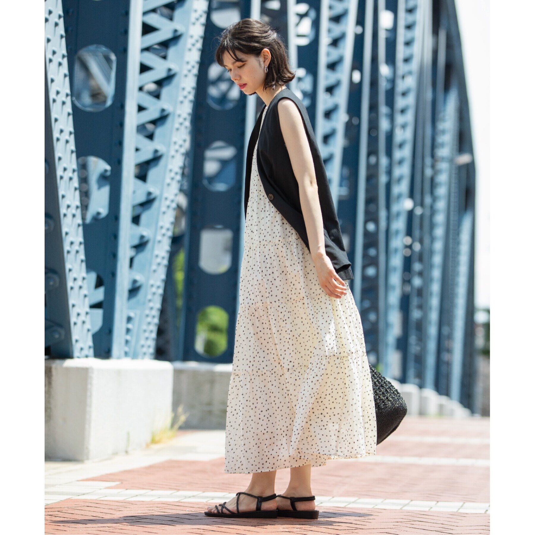 OPAQUE.CLIP「ノーカラーVネックジレ【洗濯機洗い可】」|ベスト・ジレ|