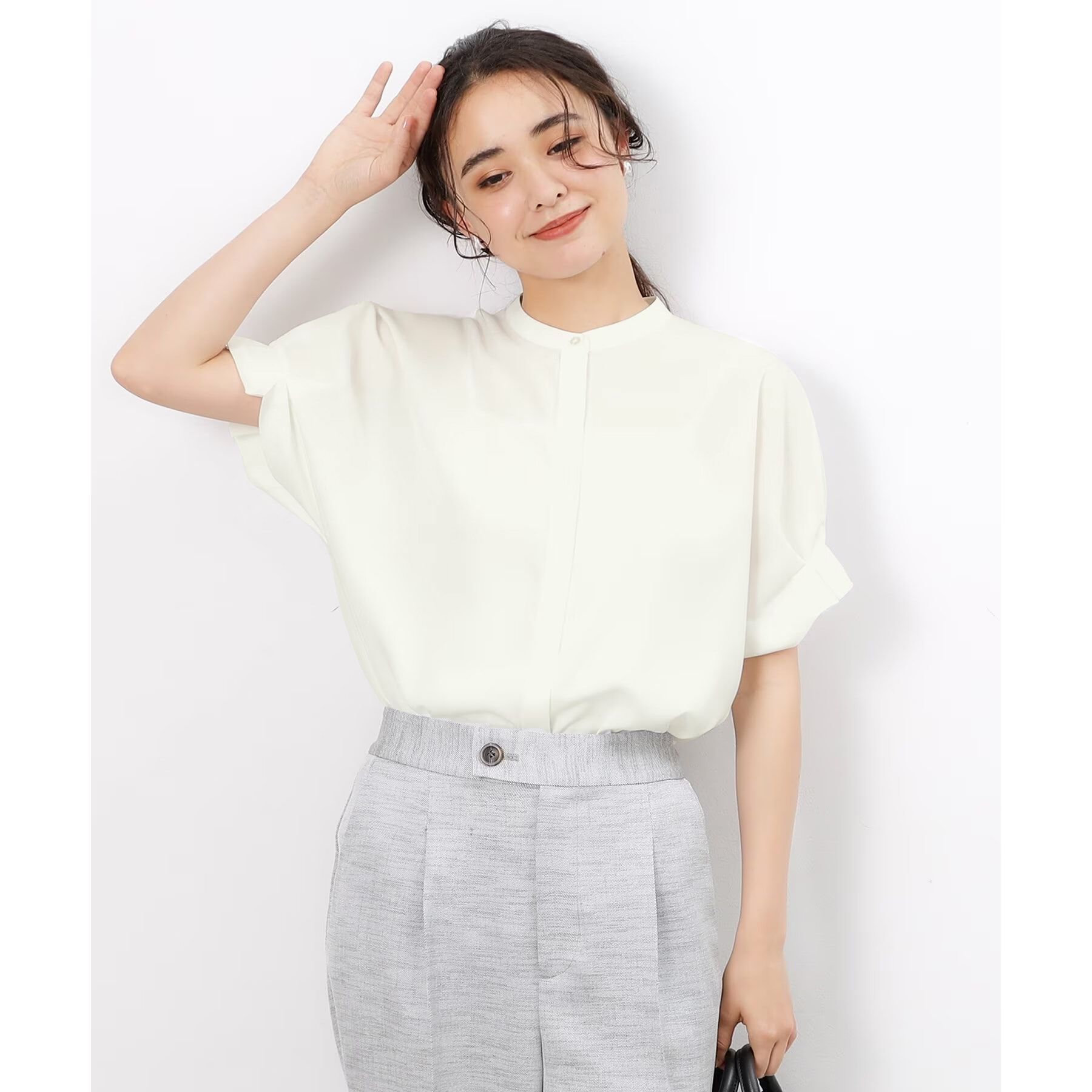 OPAQUE.CLIP「タックスリーブブラウス【洗濯機洗い可】」|シャツ・ブラウス|