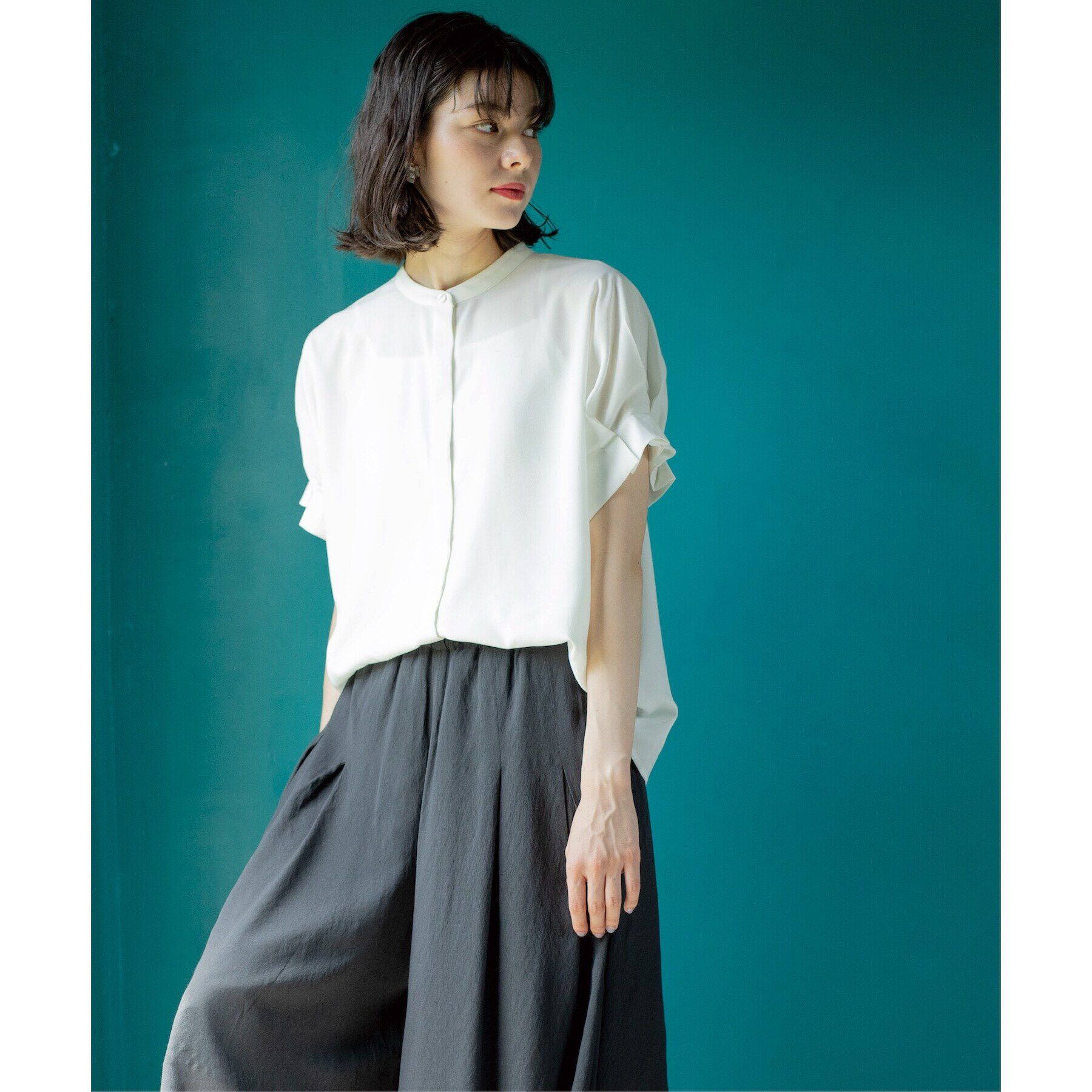 OPAQUE.CLIP「タックスリーブブラウス【洗濯機洗い可】」|シャツ・ブラウス|