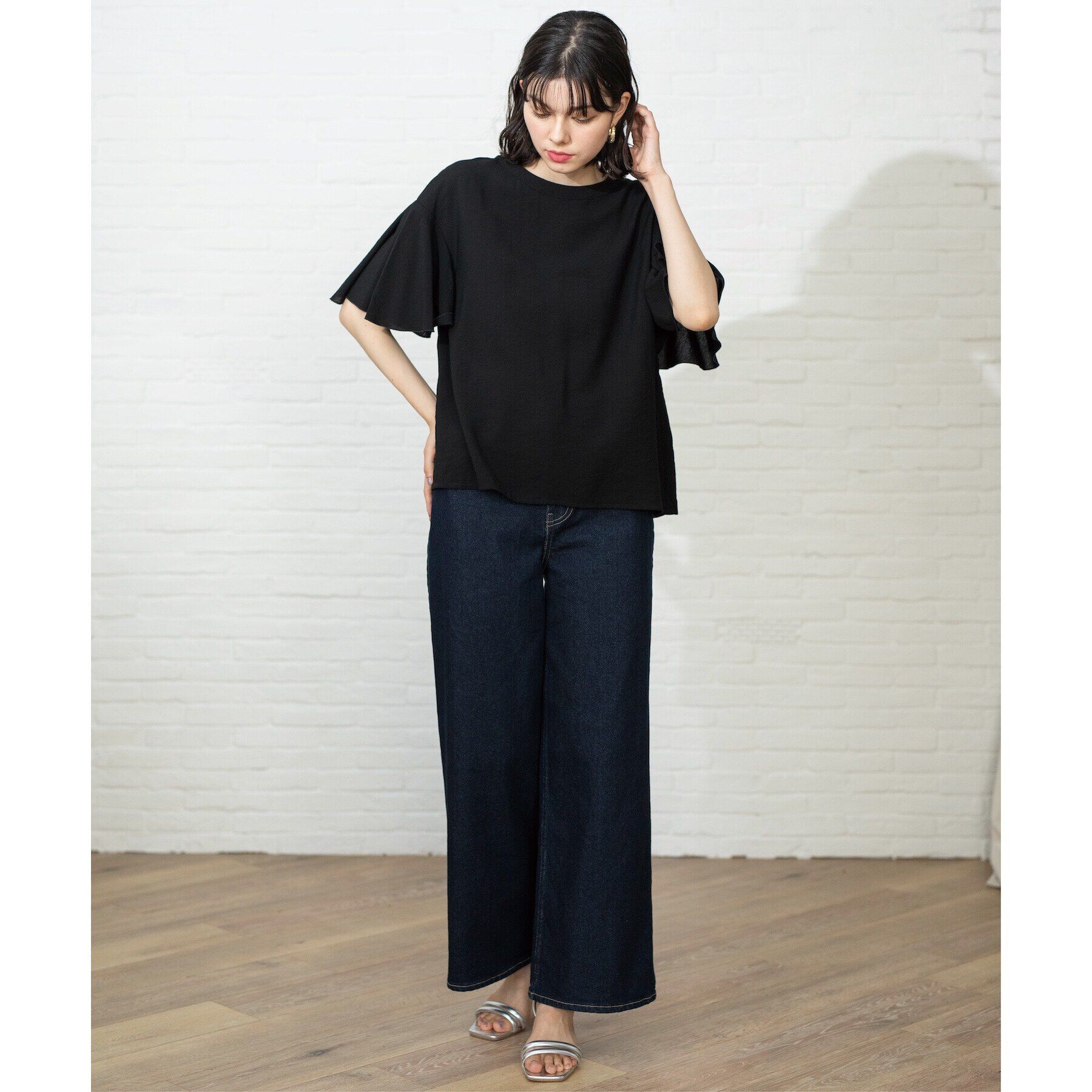 OPAQUE.CLIP「フレアスリーブブラウス【洗濯機洗い可】」|シャツ・ブラウス|