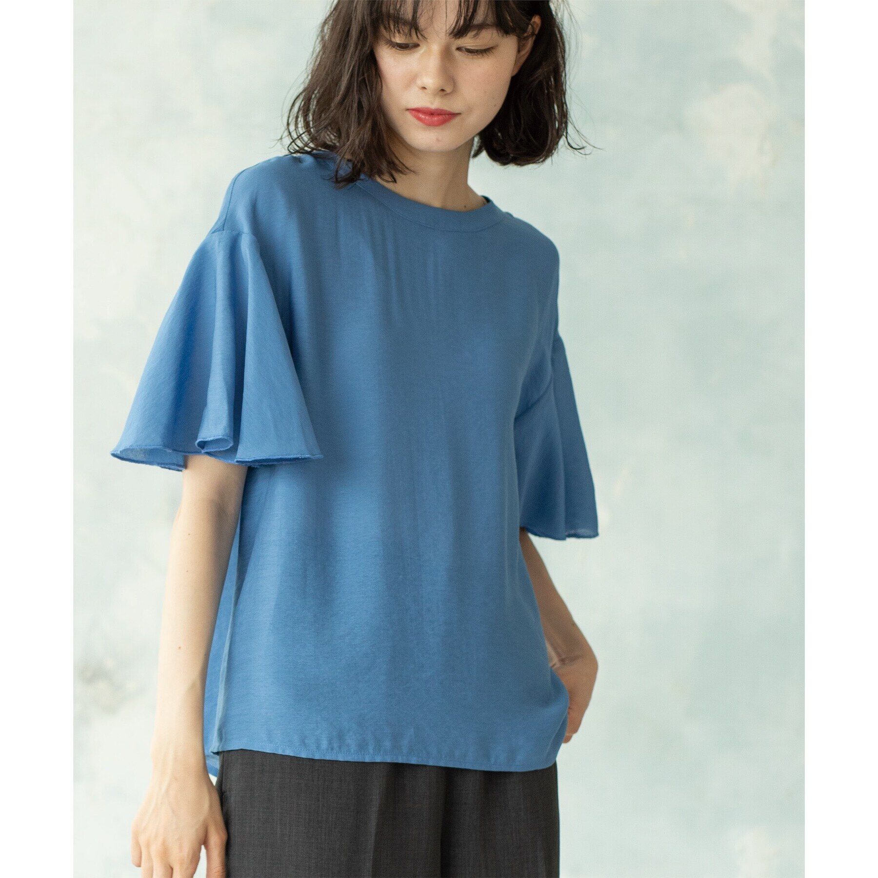 OPAQUE.CLIP「フレアスリーブブラウス【洗濯機洗い可】」|シャツ・ブラウス|