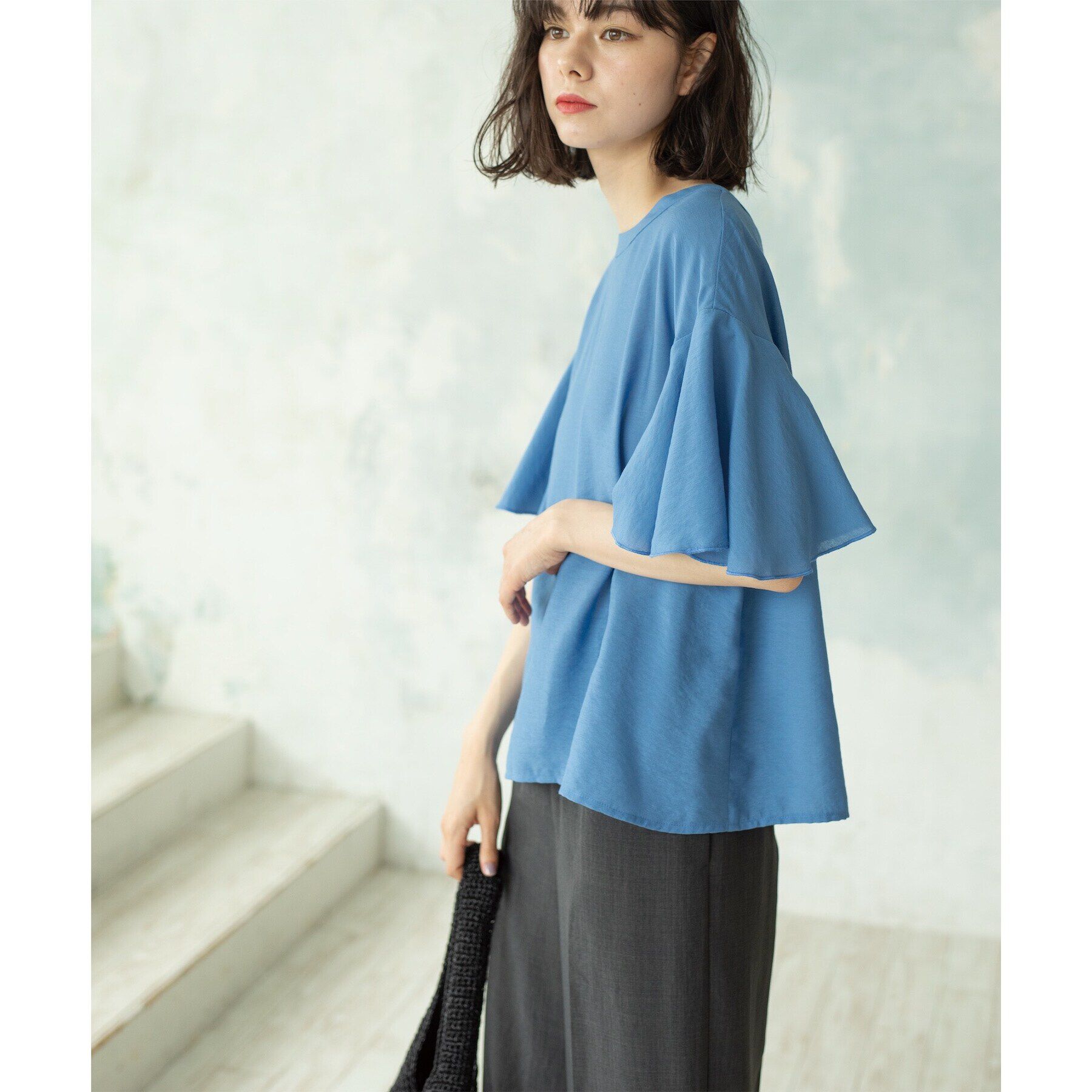 OPAQUE.CLIP「フレアスリーブブラウス【洗濯機洗い可】」|シャツ・ブラウス|