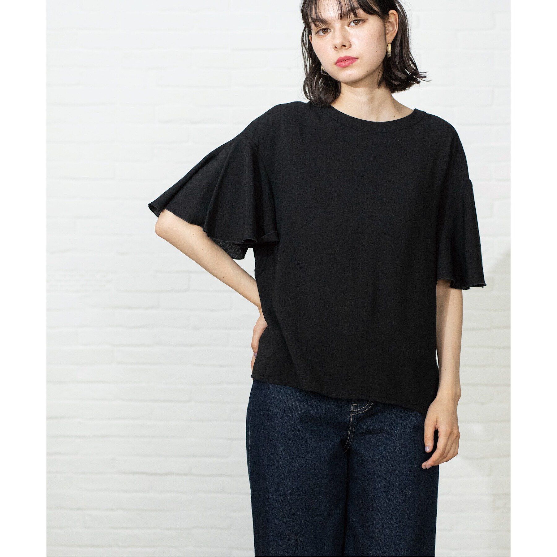 OPAQUE.CLIP「フレアスリーブブラウス【洗濯機洗い可】」|シャツ・ブラウス|