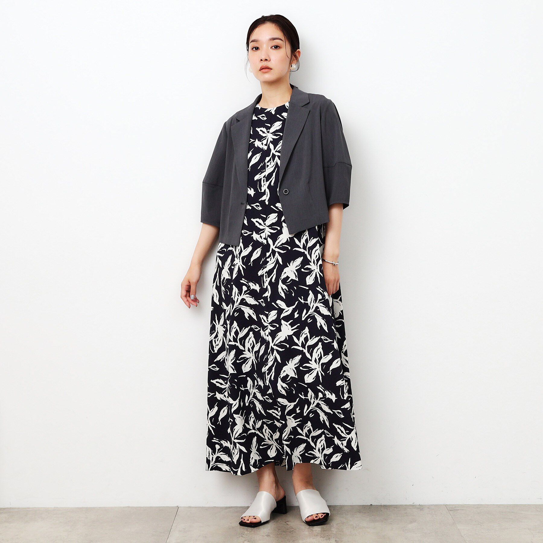 OPAQUE.CLIP「ストレッチサテンミュールサンダル」|サンダル|