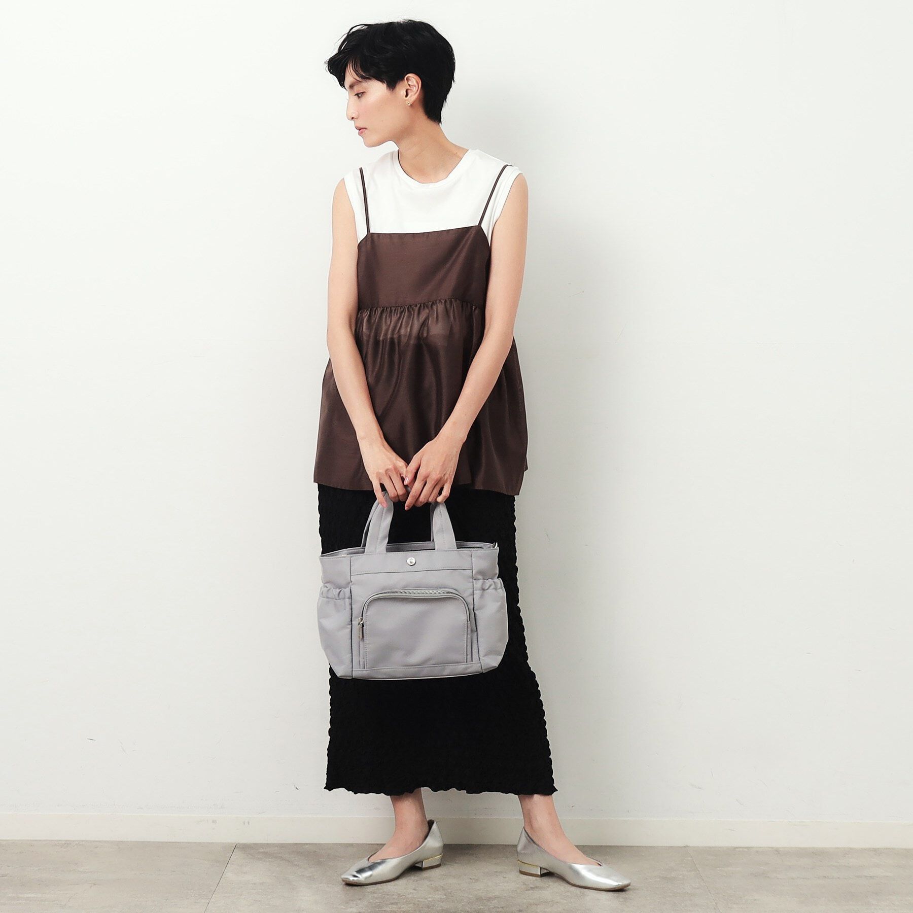 OPAQUE.CLIP「【撥水加工／マルチポケット／2WAY】フロントポケットデザインミドルトートバッグ」|トートバッグ|