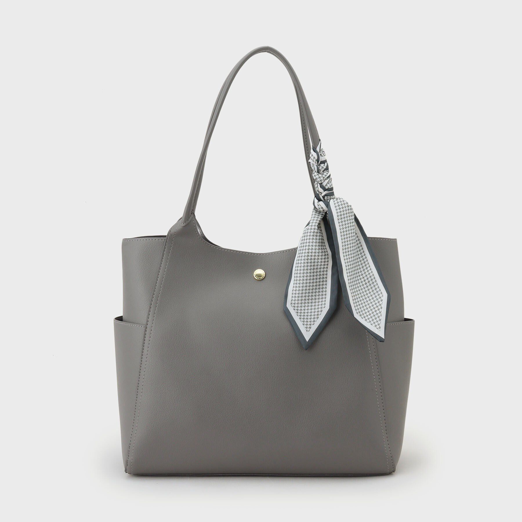 OPAQUE.CLIP「【A4サイズ対応】千鳥柄スカーフ付きトートバッグ」|トートバッグ|