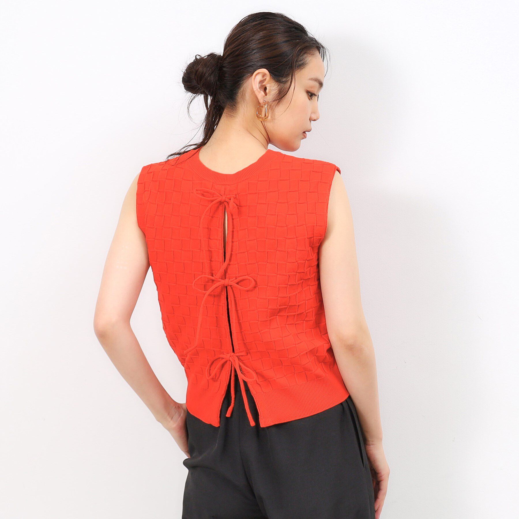 OPAQUE.CLIP「前後2WAY リボンデザインニット【洗濯機洗い可/抗ピル】」|ニット・セーター|